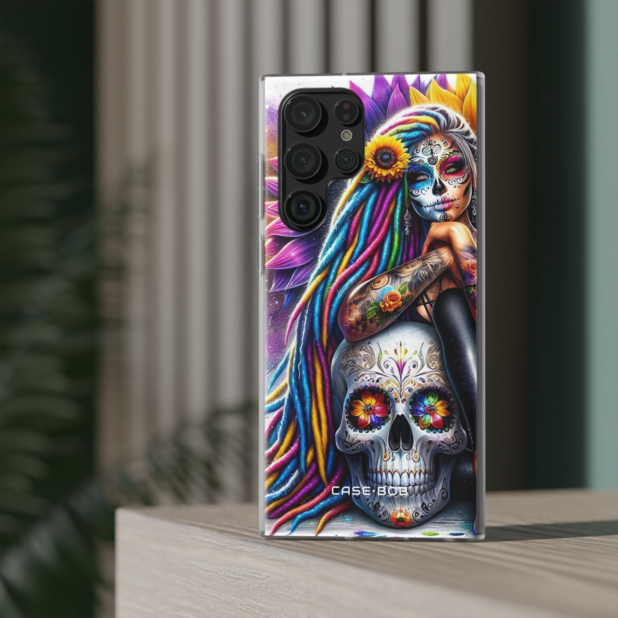 Sunflower Skull Glow Samsung S22 Ultra Case - Soft