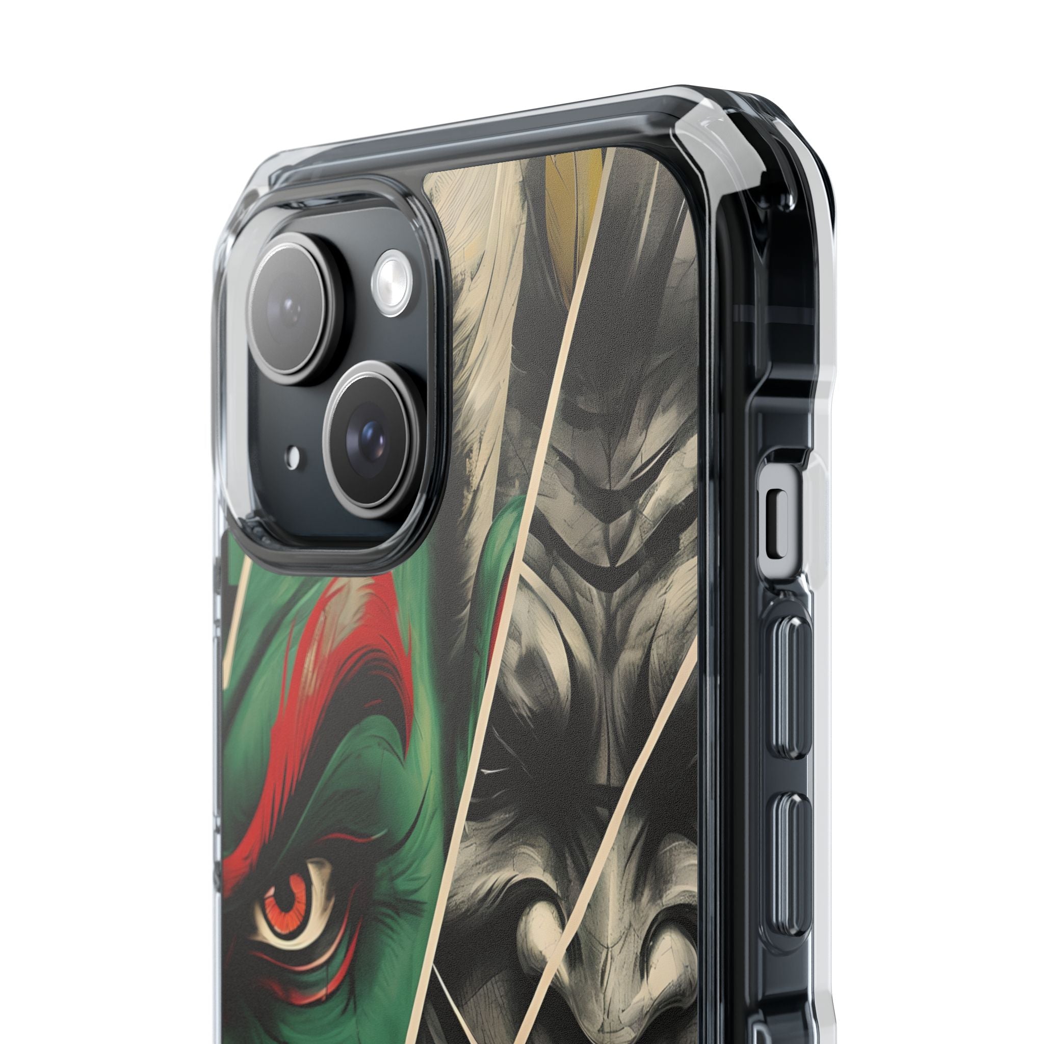 Striking Japanese Mask Art Vivid Colors iPhone 15 - Impact Clear+
