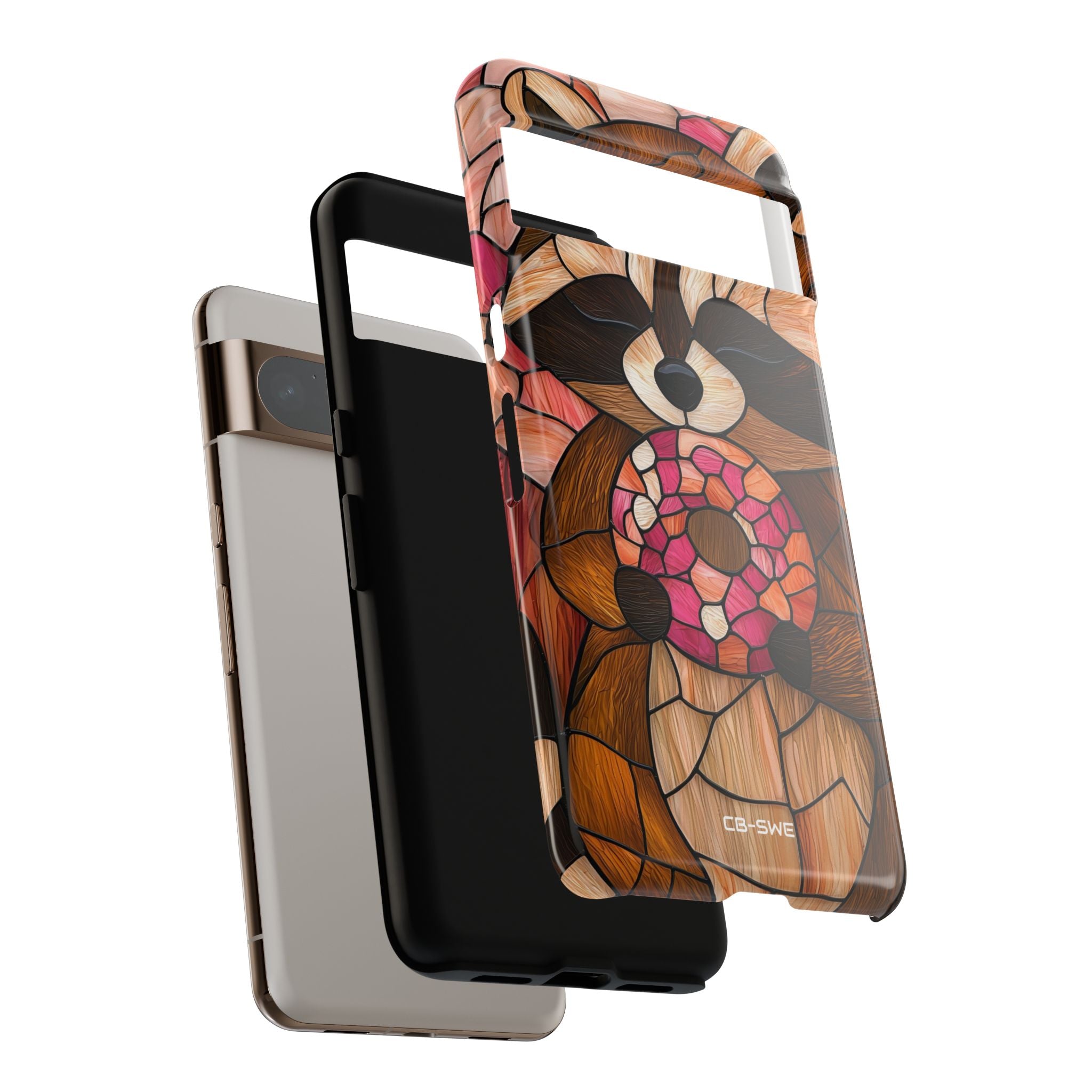 Raccoon Holds Donut - Google Pixel Case