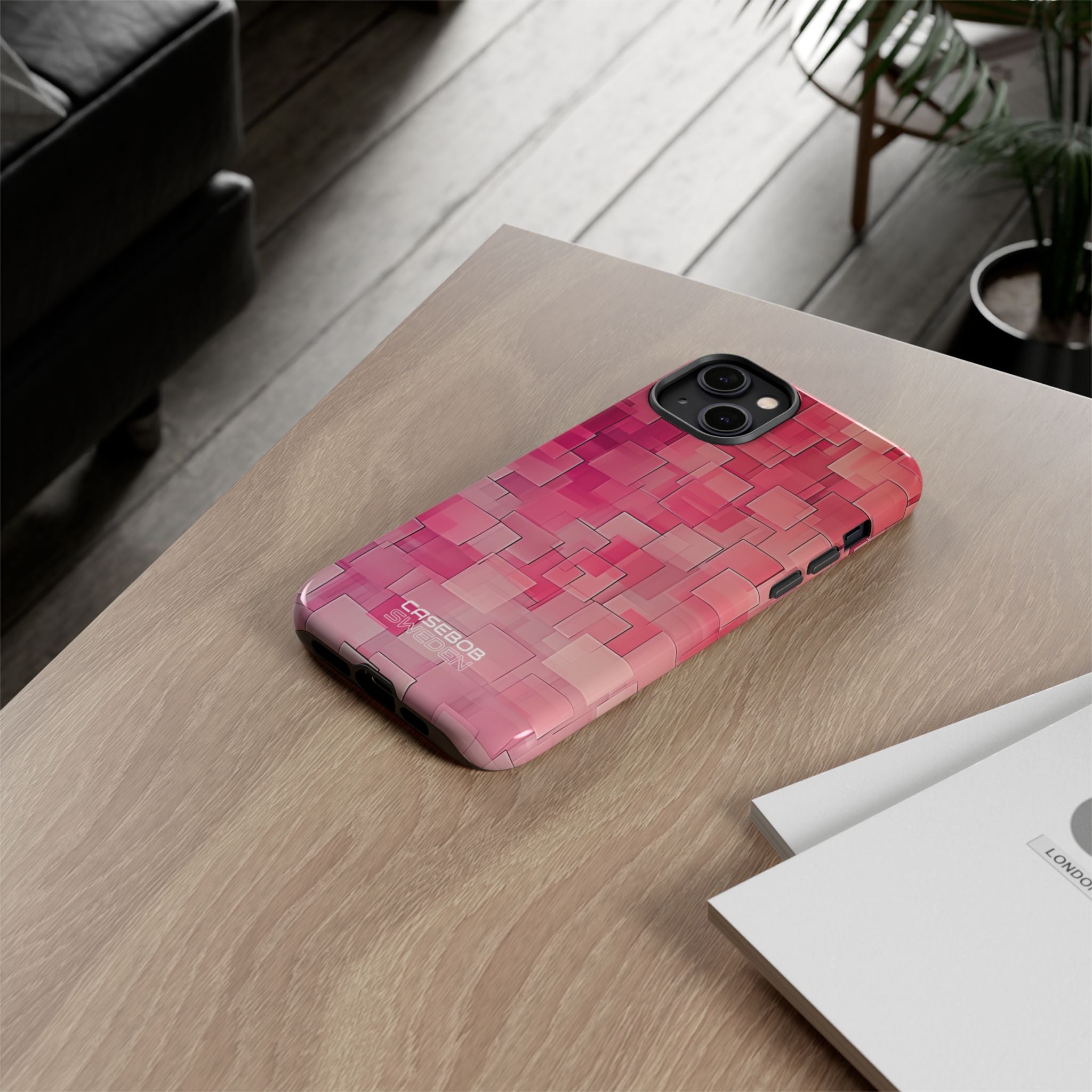 Layered Pink Geometry iPhone 14 - Tough
