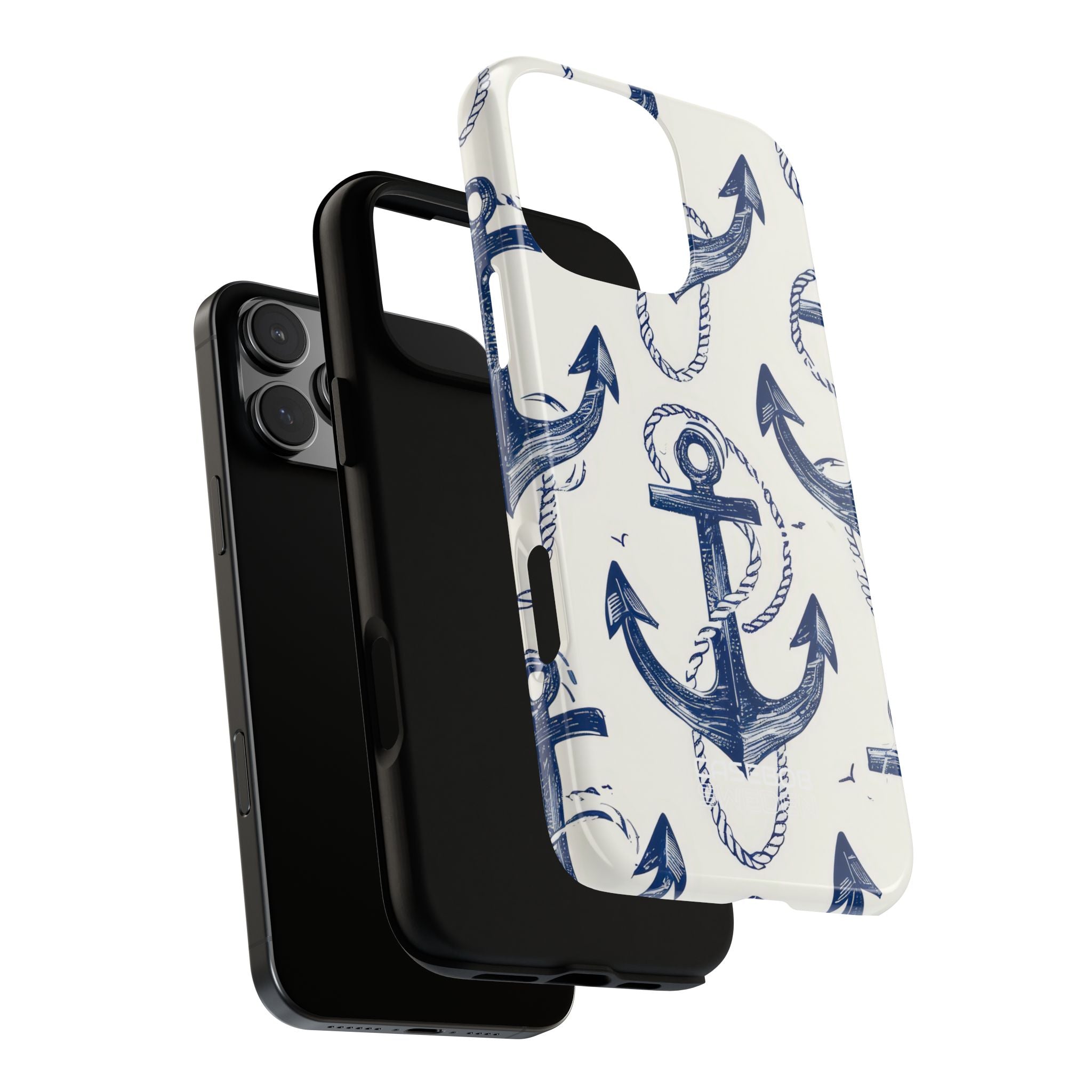 Navy Anchor Tapestry iPhone 16 - Tough