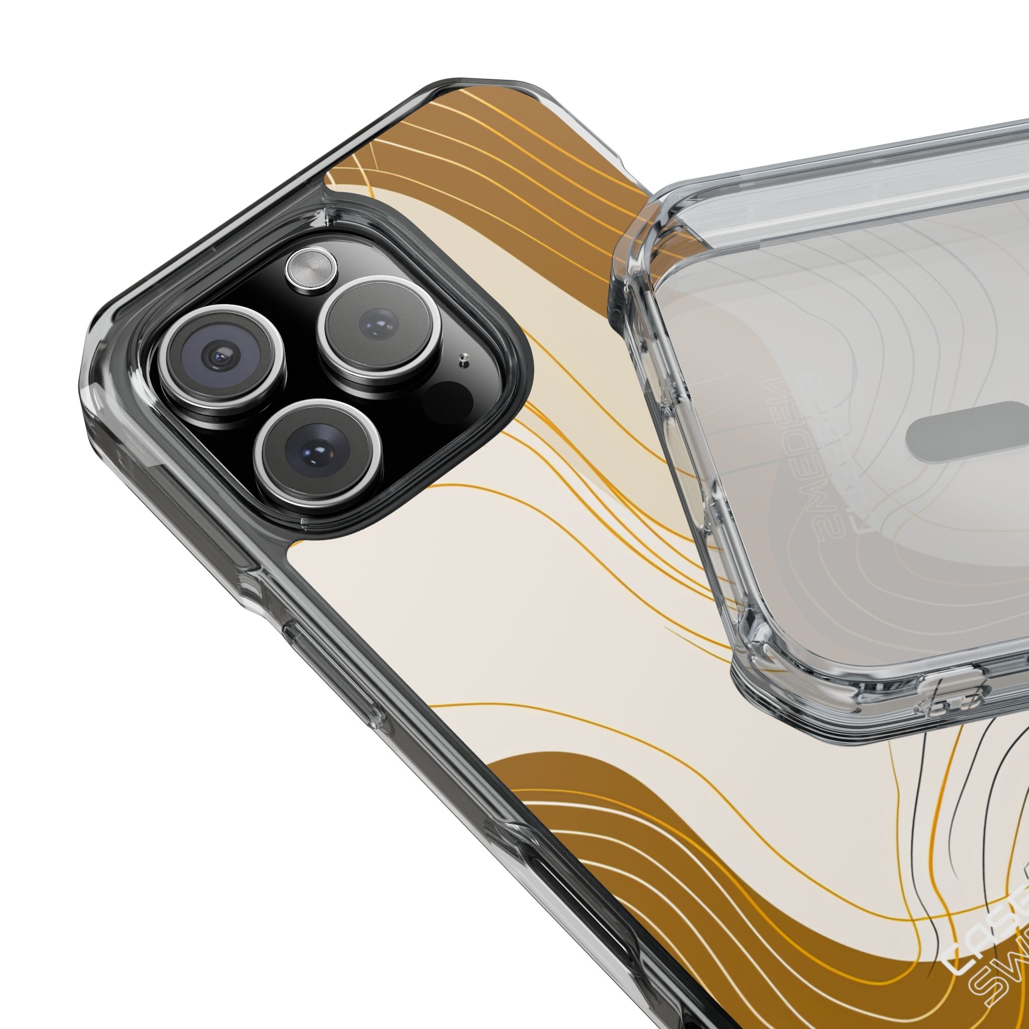 Golden Flow Lines iPhone 16 - Impact Clear+