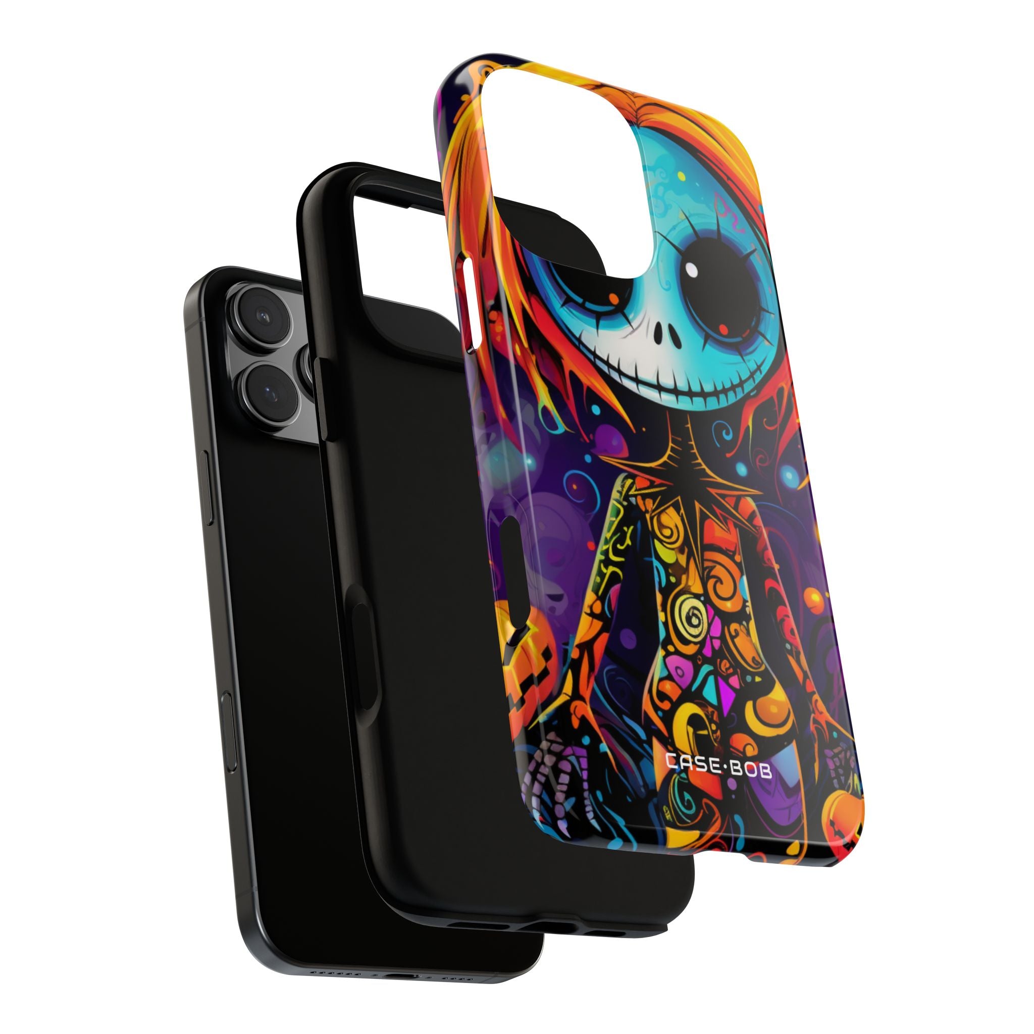Blue Skull Swirl iPhone 16 Pro Max Case - Tough
