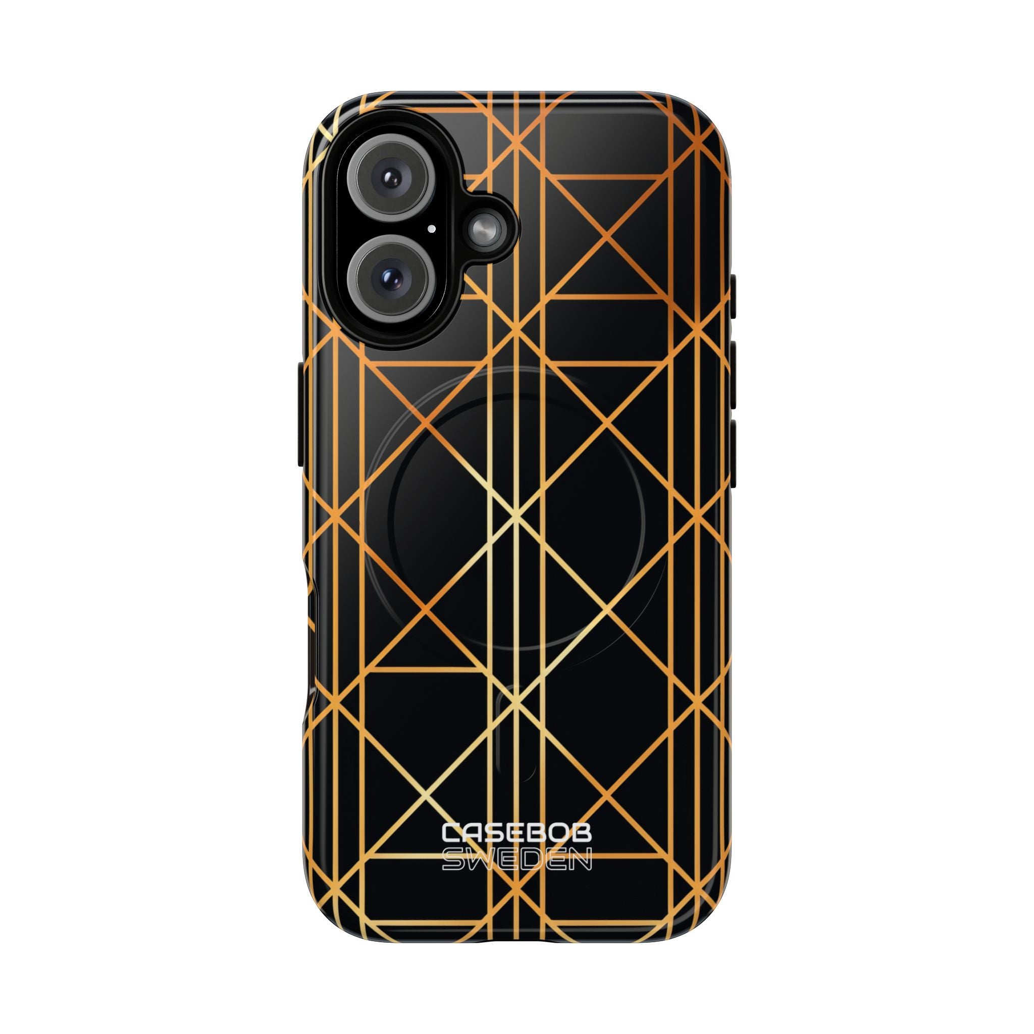 Golden Geometric Elegance iPhone 16 - Tough+