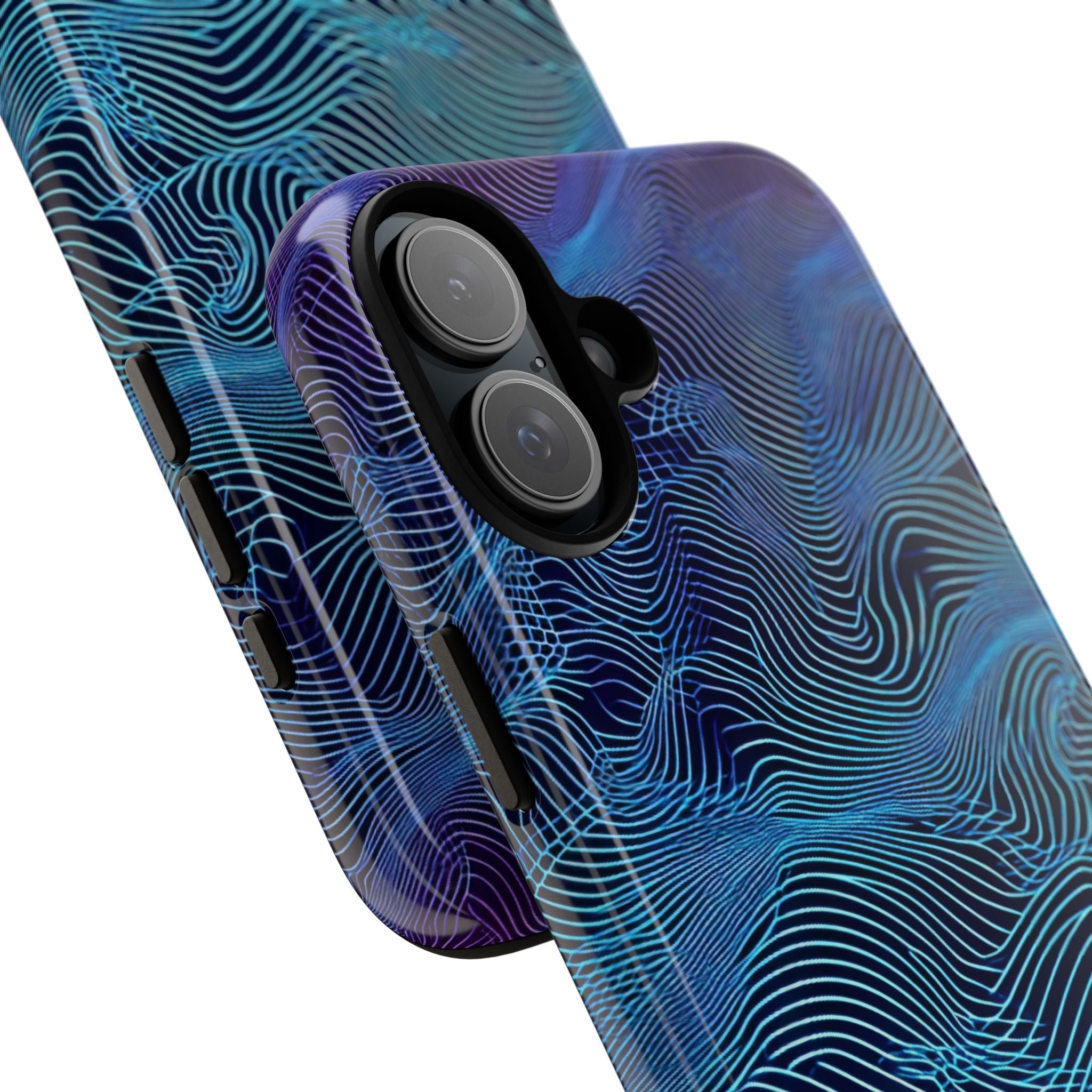 Neon Waves Flow iPhone 16 - Tough