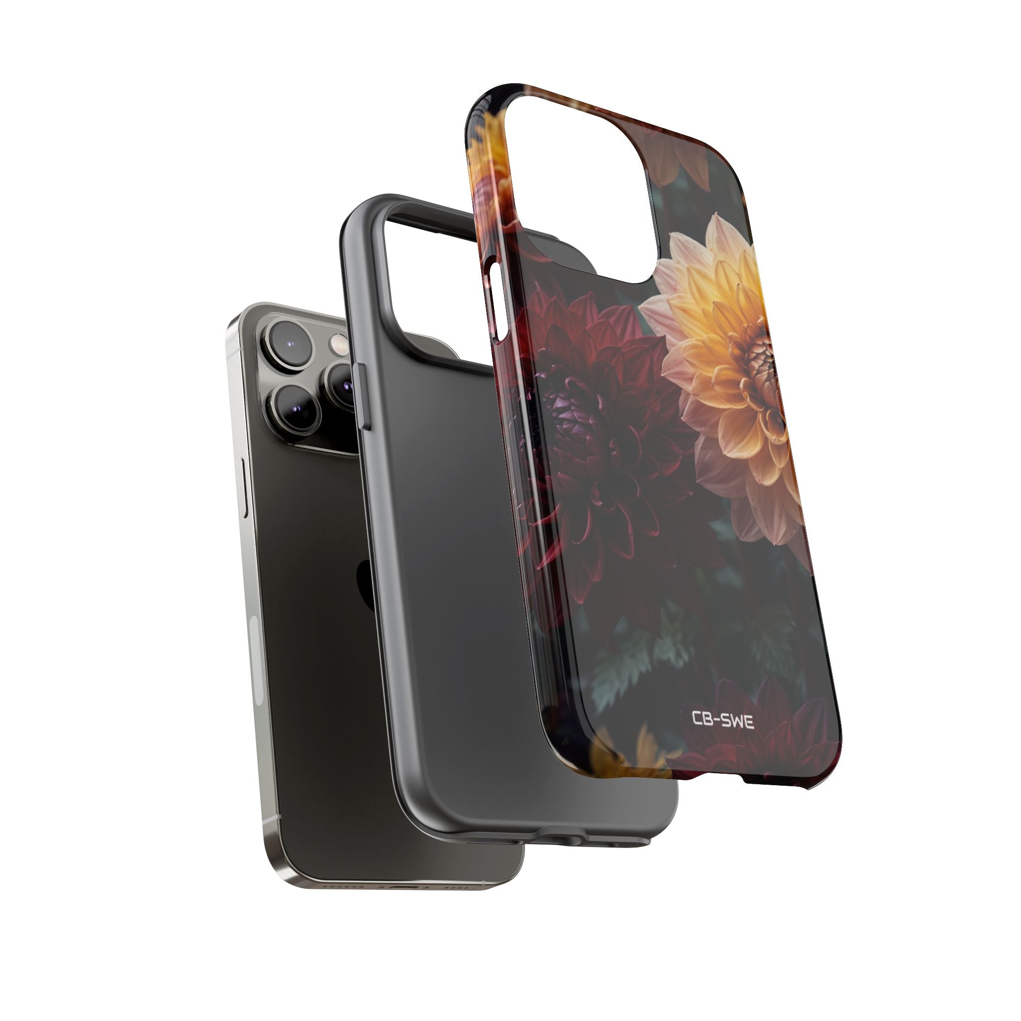 Dahlias Embrace Light - iPhone Case