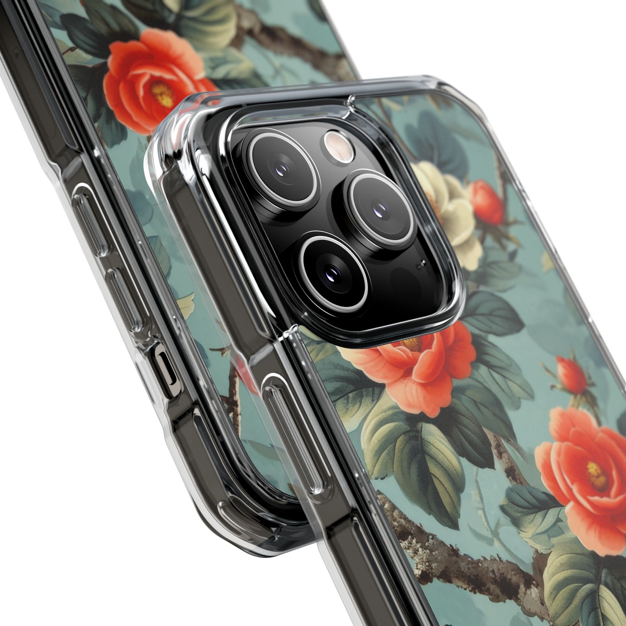Coral Blossom Tapestry iPhone 14 - Impact Clear+