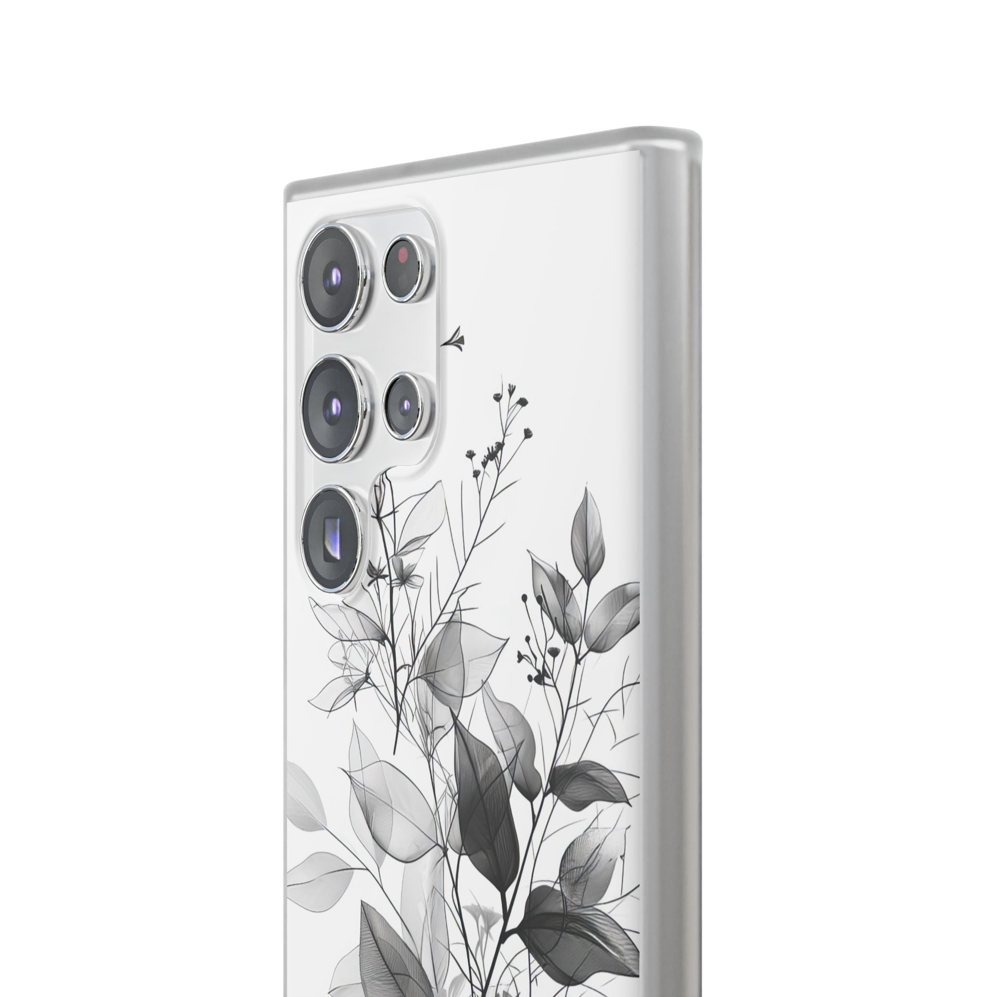 Veined Leaves Gray Samsung S23 Ultra Case - Soft