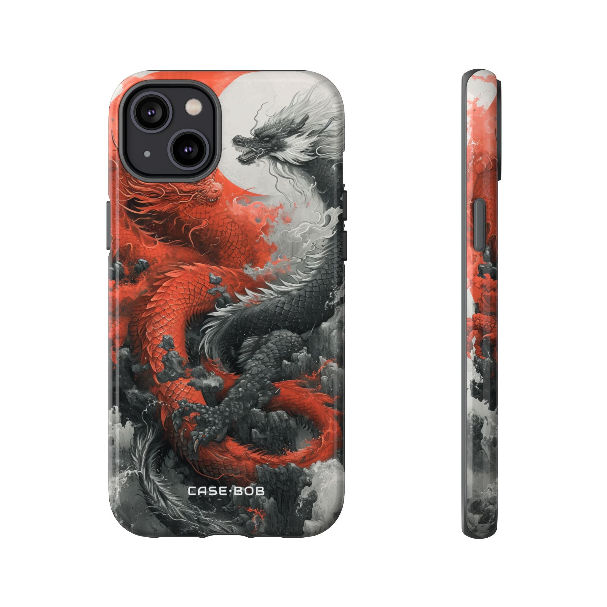Twin Dragons Crimson iPhone 14 Plus Case - Tough