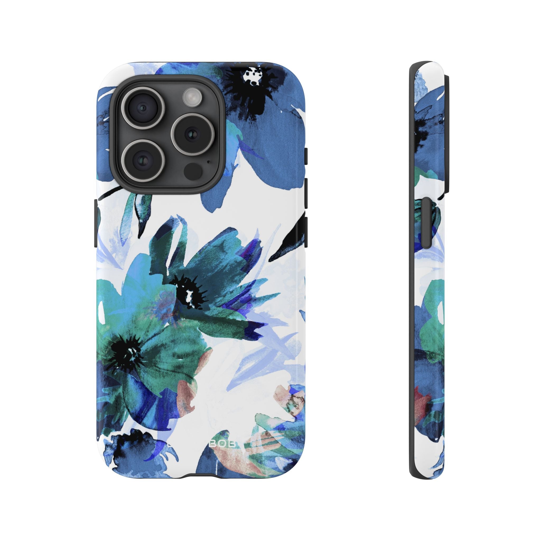 Blue Blossom Radiance iPhone 15 Pro Case - Tough