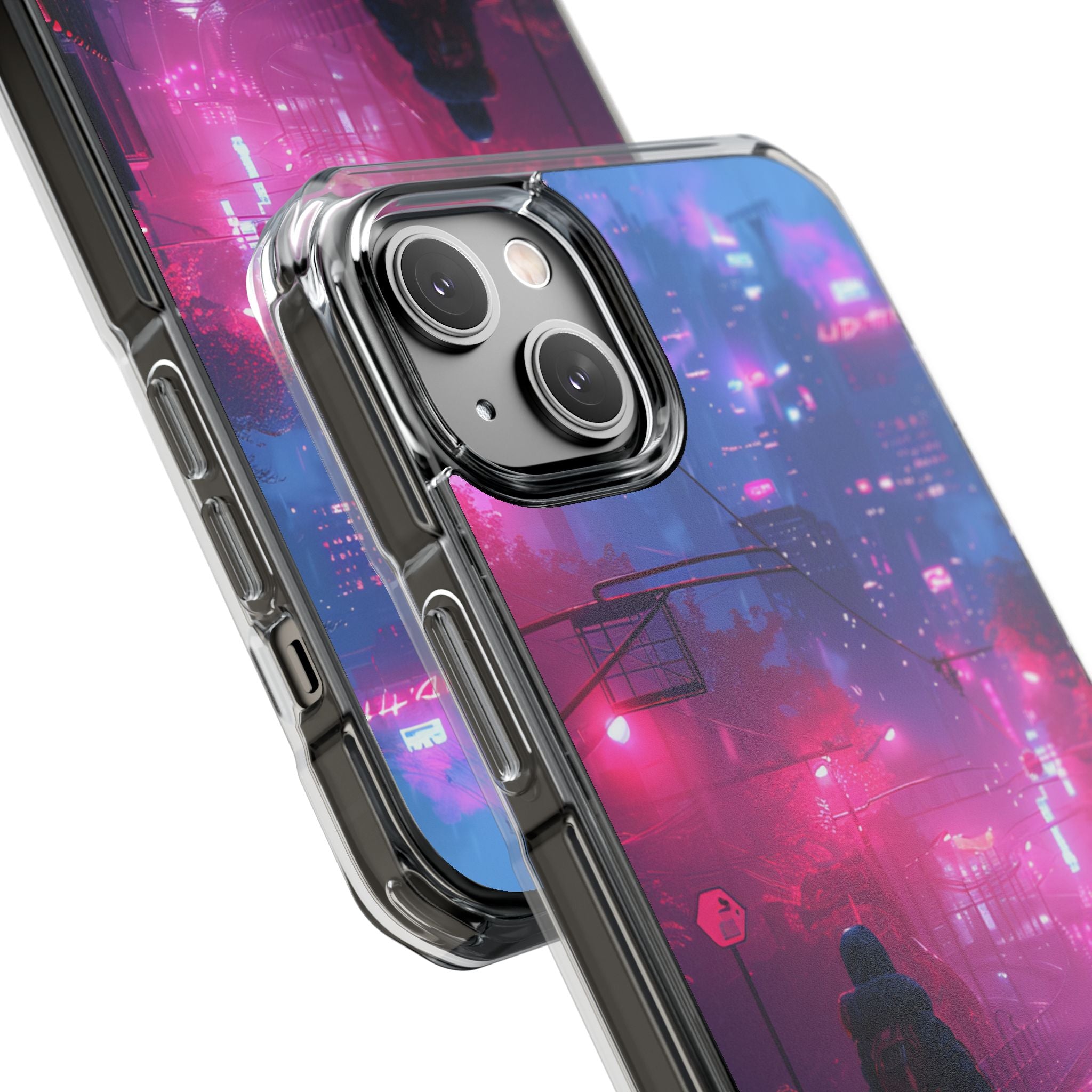 Neon Shadow City iPhone 14 - Impact Clear+