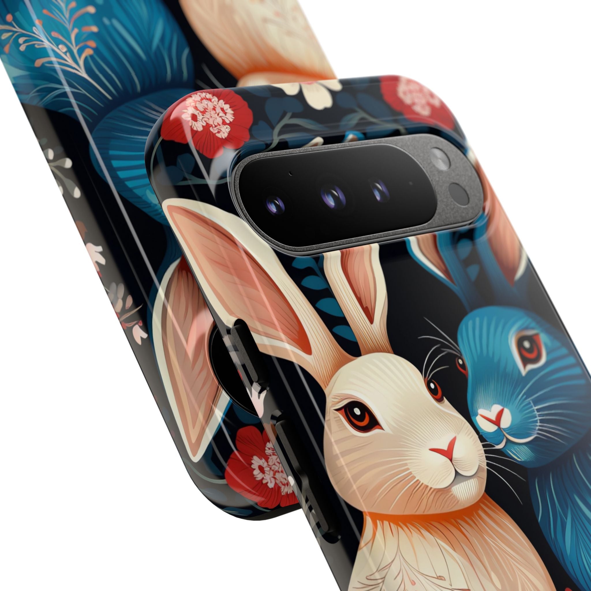Rabbits Embrace Blossoms - Google Pixel Case