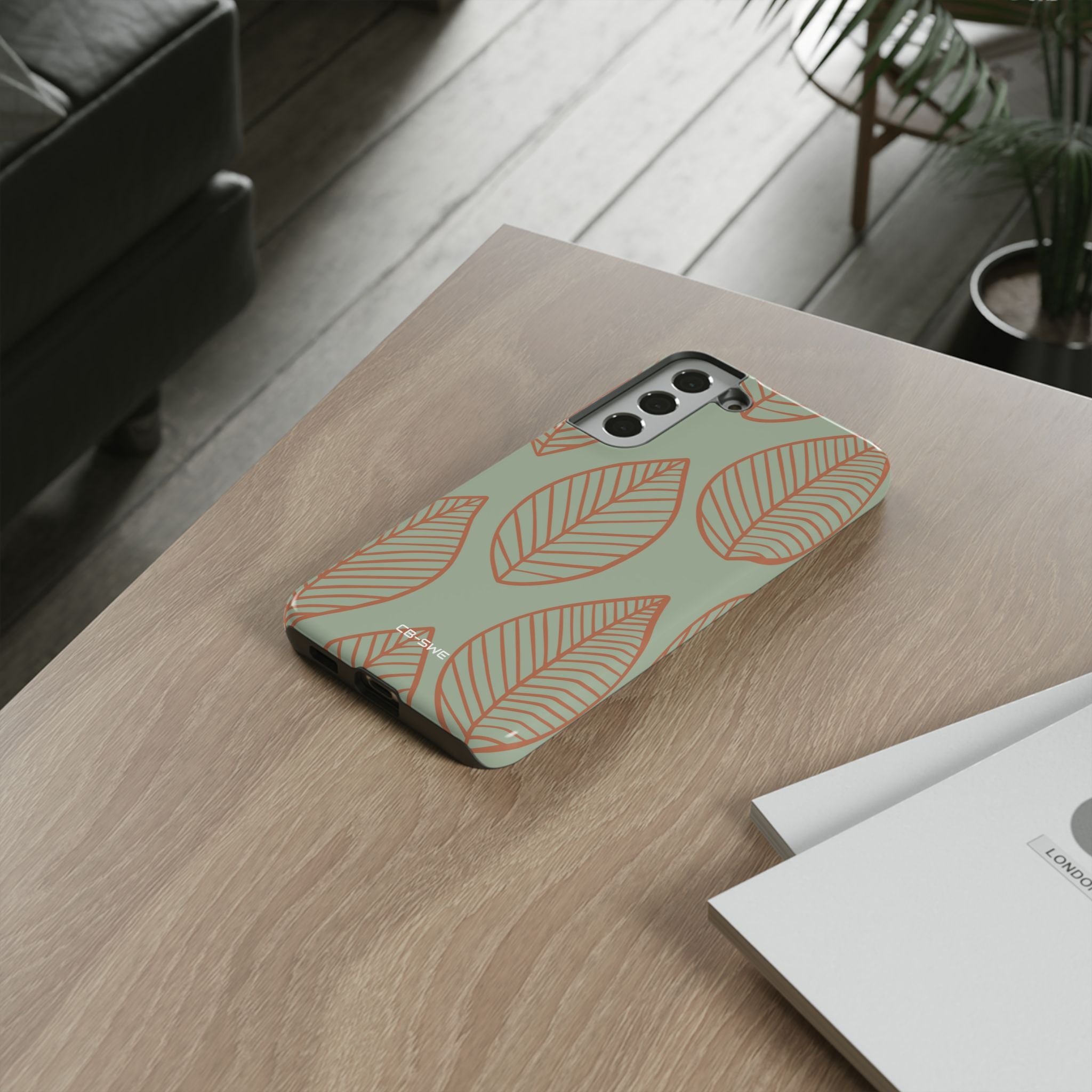 Mint and Orange Leaves - Samsung Case
