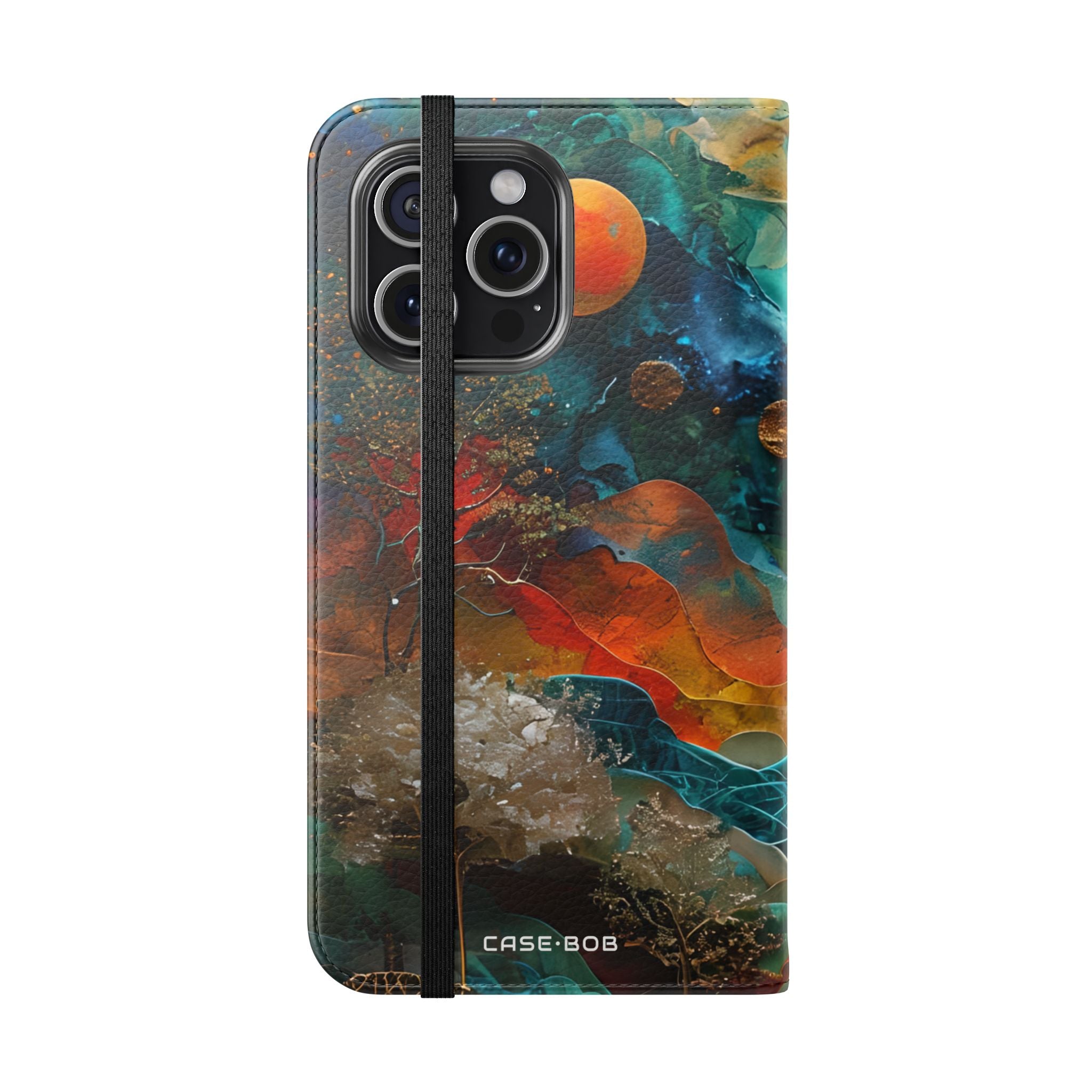 Solar Orbit Orange - iPhone 15 Pro Max Case - Wallet