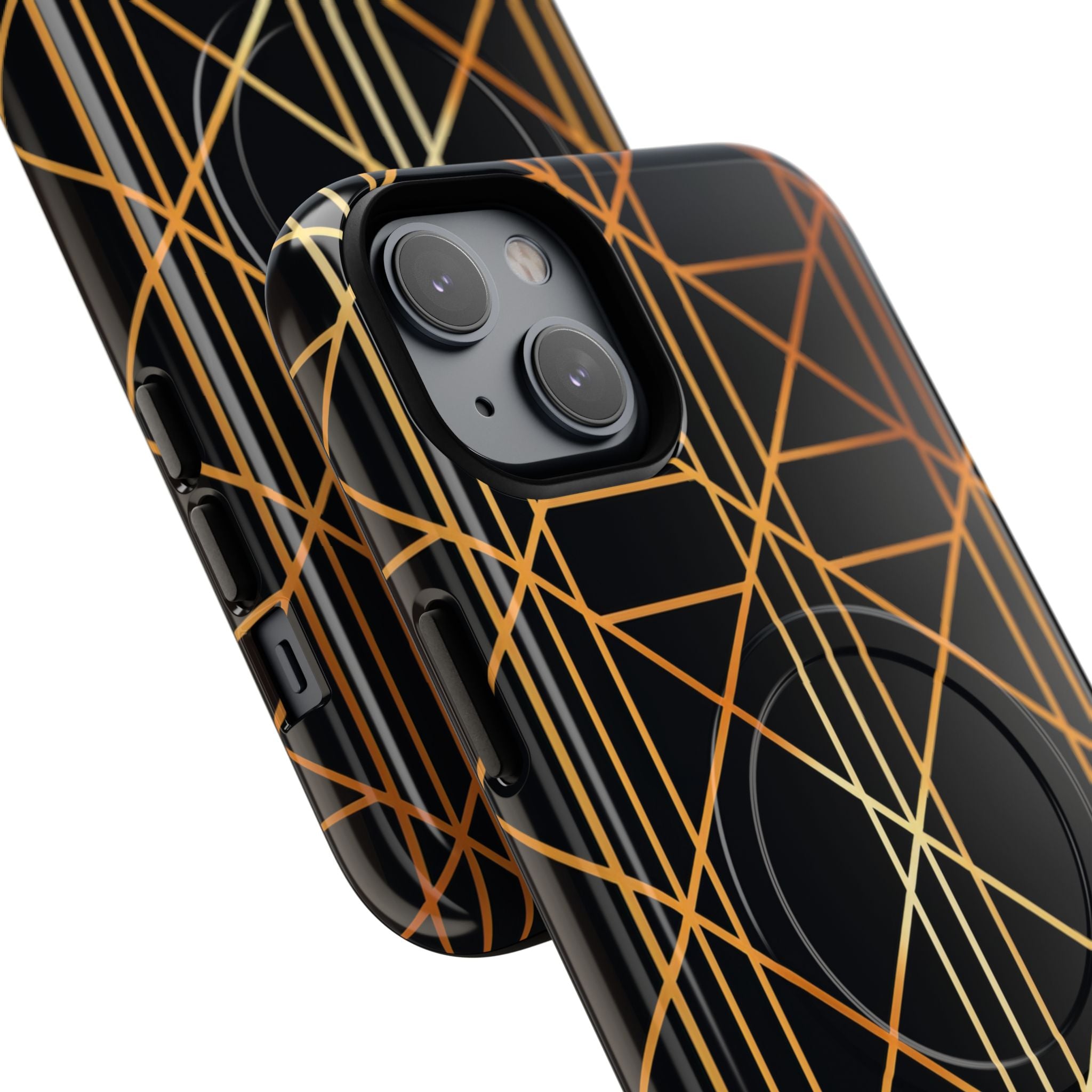 Golden Geometric Elegance iPhone 14 - Tough+
