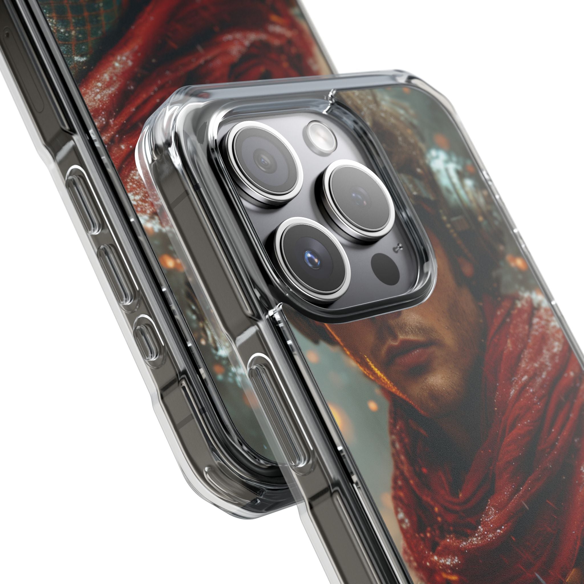 Futuristic Steampunk Explorer iPhone 15 - Impact Clear+