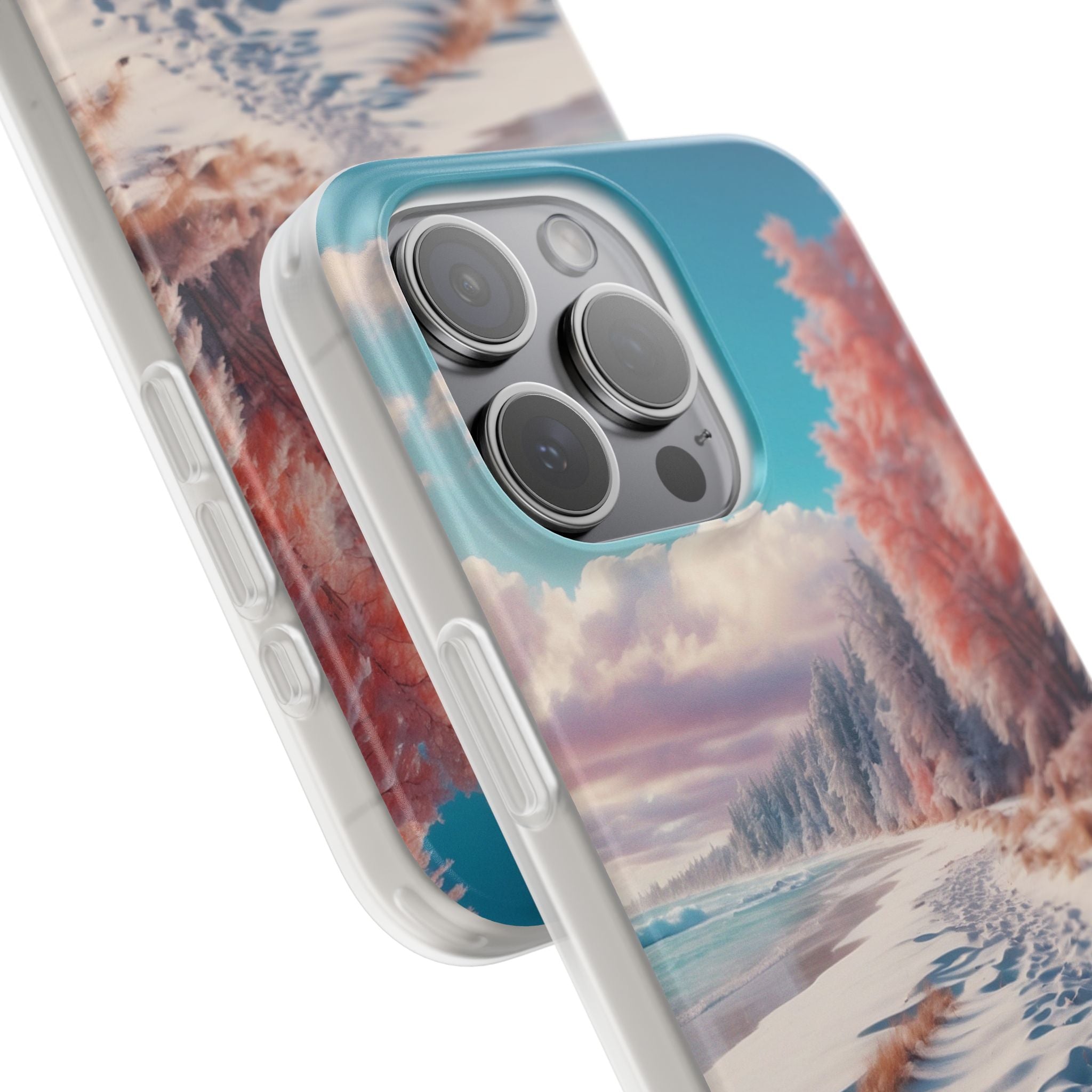 Snowy Footprints iPhone 15 Pro Max Case - Soft