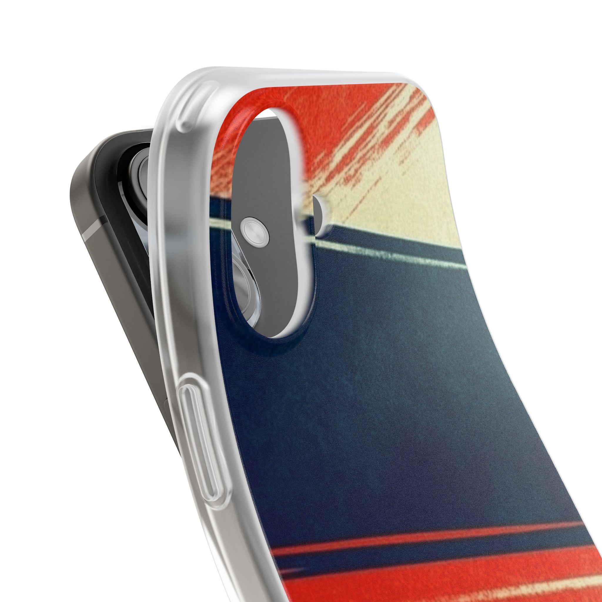 Blue Diagonal Motion iPhone 16 Case - Soft