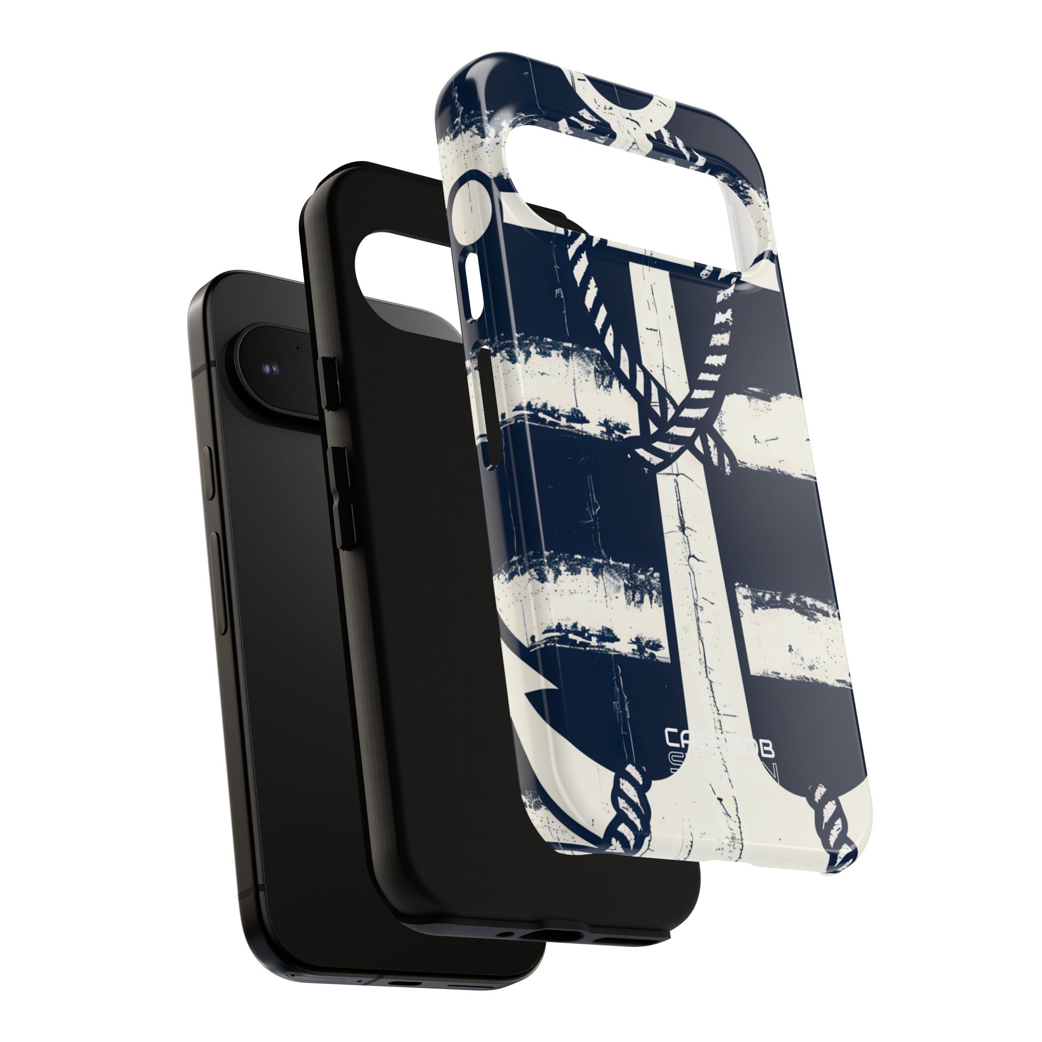 Navy Anchor Stripes Google Pixel 9 - Tough