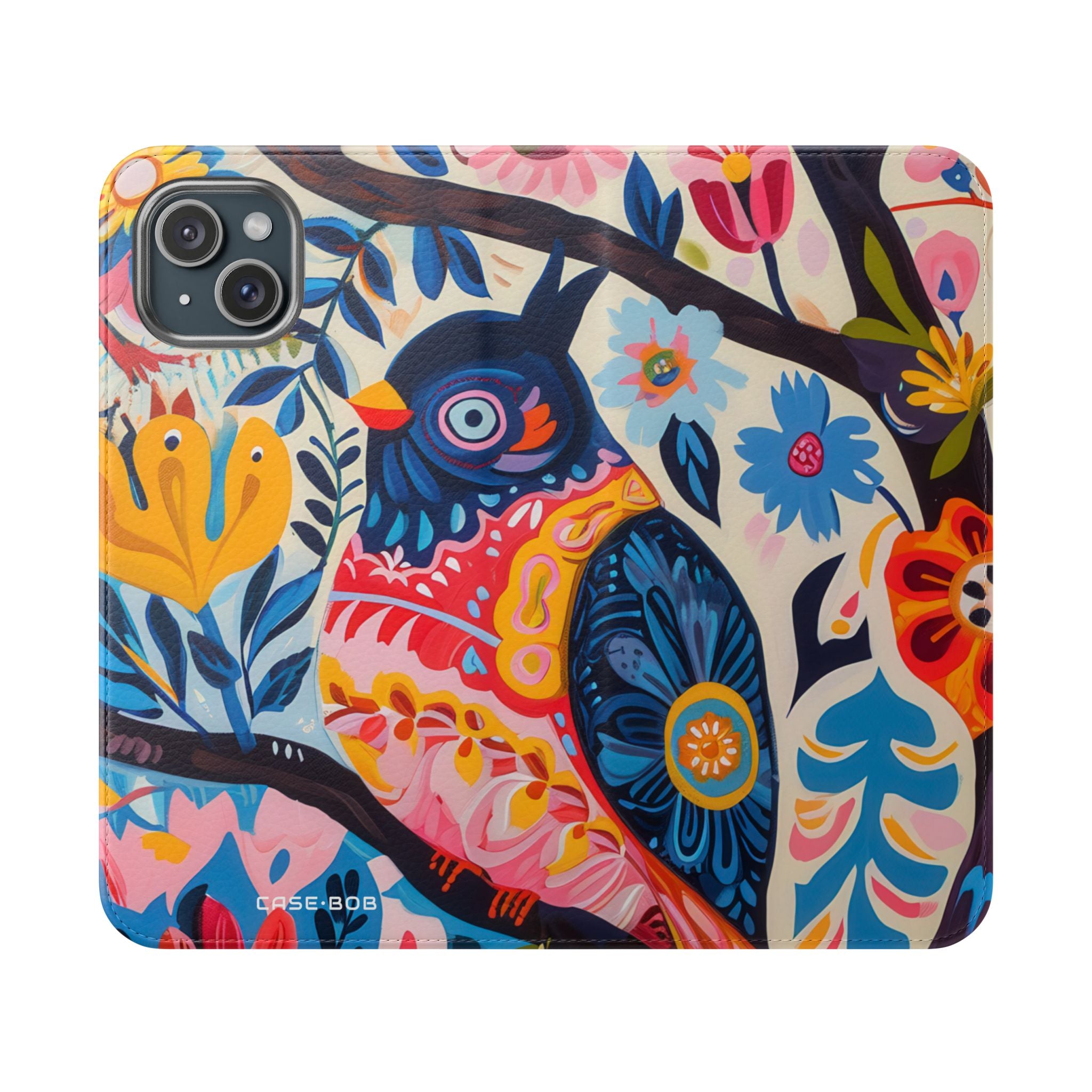 Ornate Owl Bloom - iPhone 15 Plus Case - Wallet