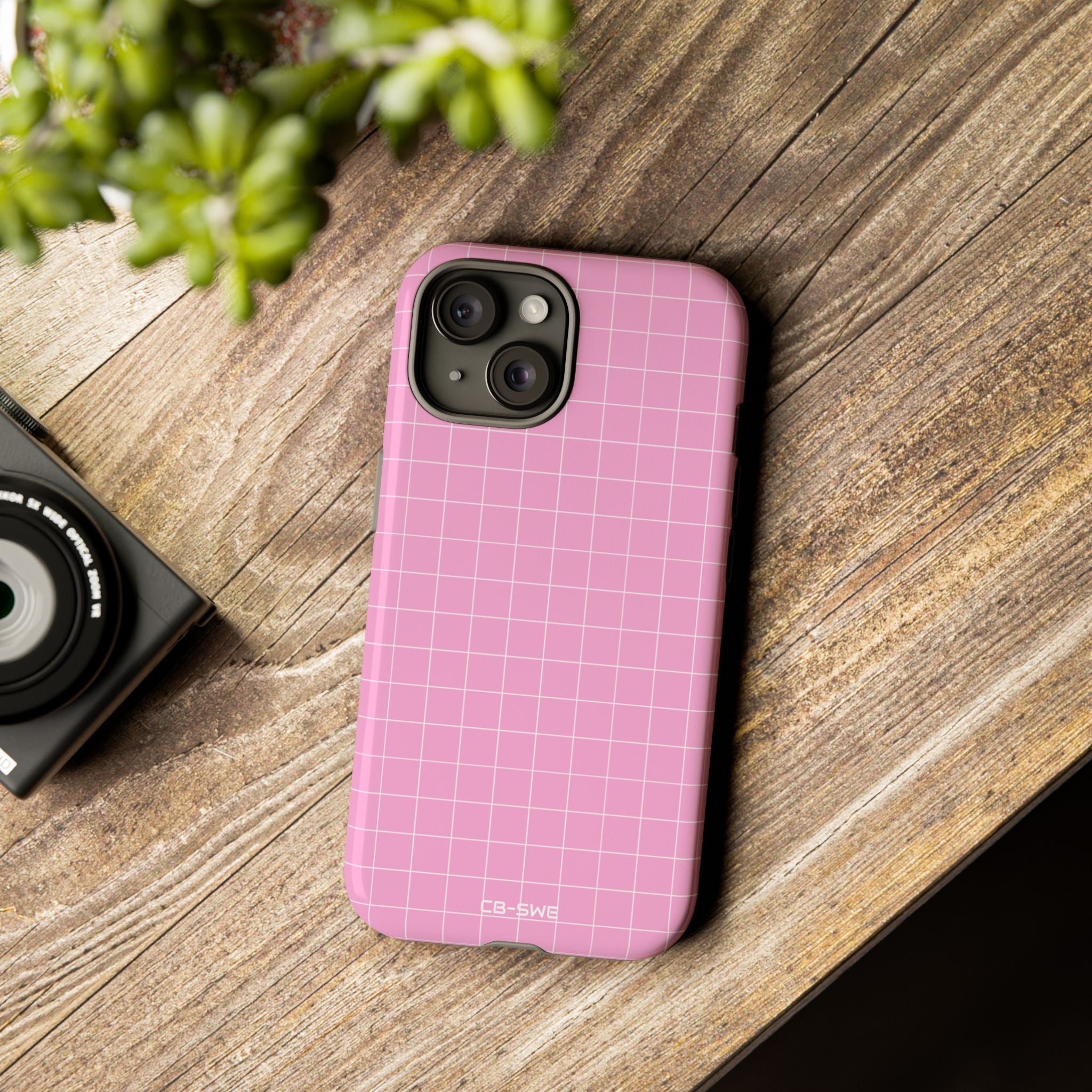 Pink Squares Align - iPhone Case