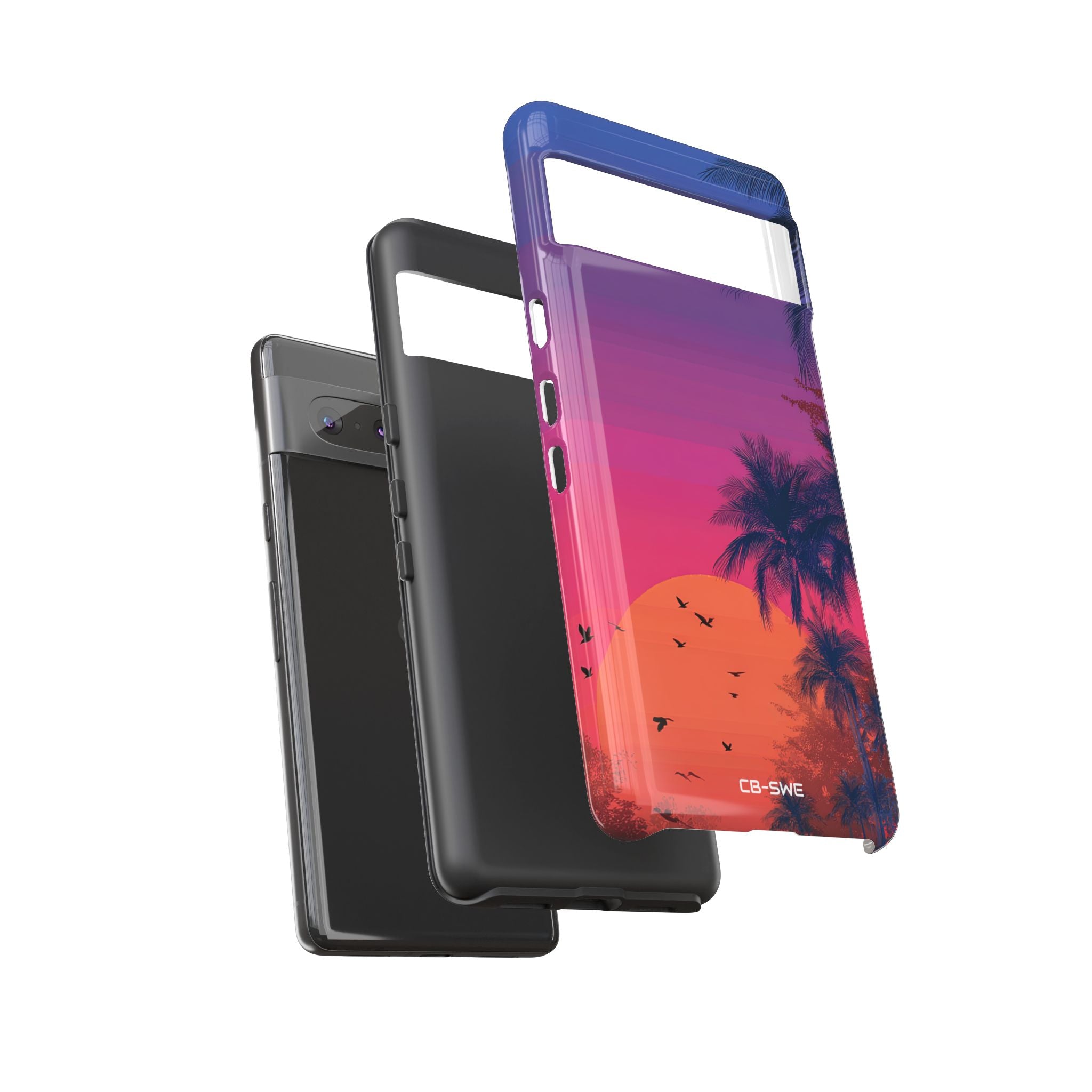 Tropical Sunset Silhouettes - Google Pixel Case
