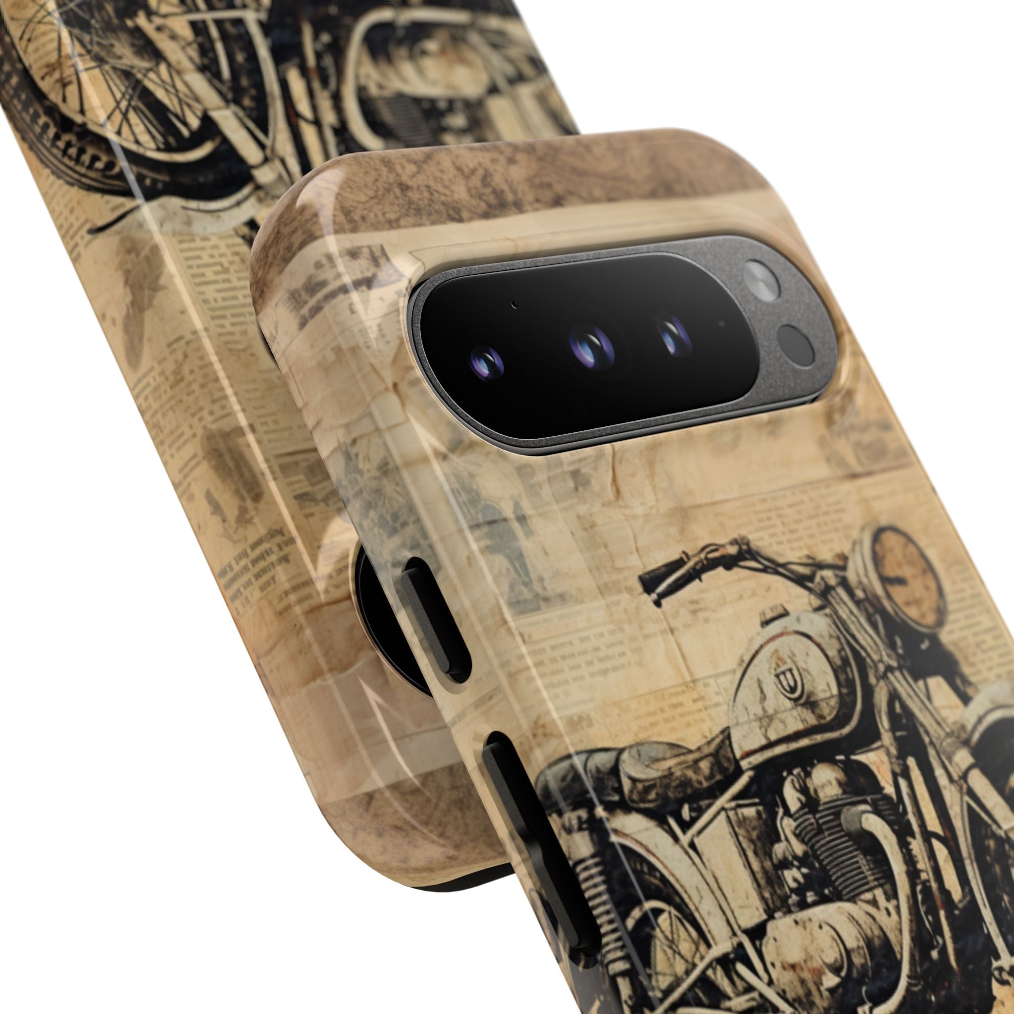 Vintage Motorcycle Collage - Google Pixel Case