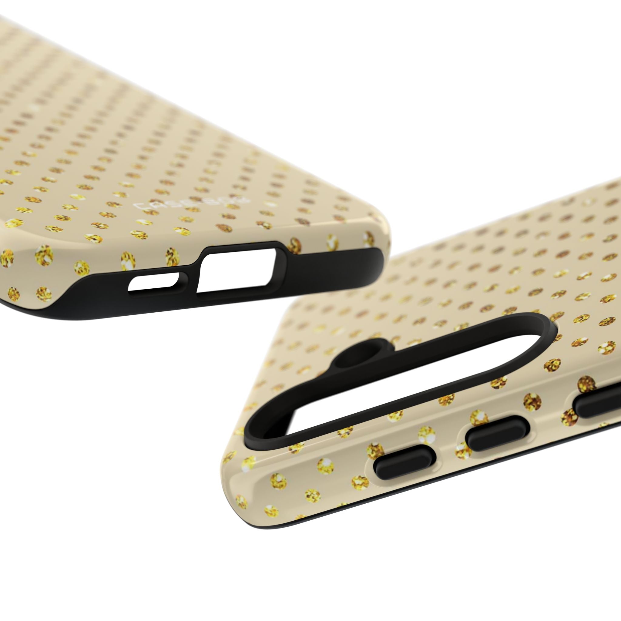 Gold Sparkle Grid Samsung S24 Case - Tough