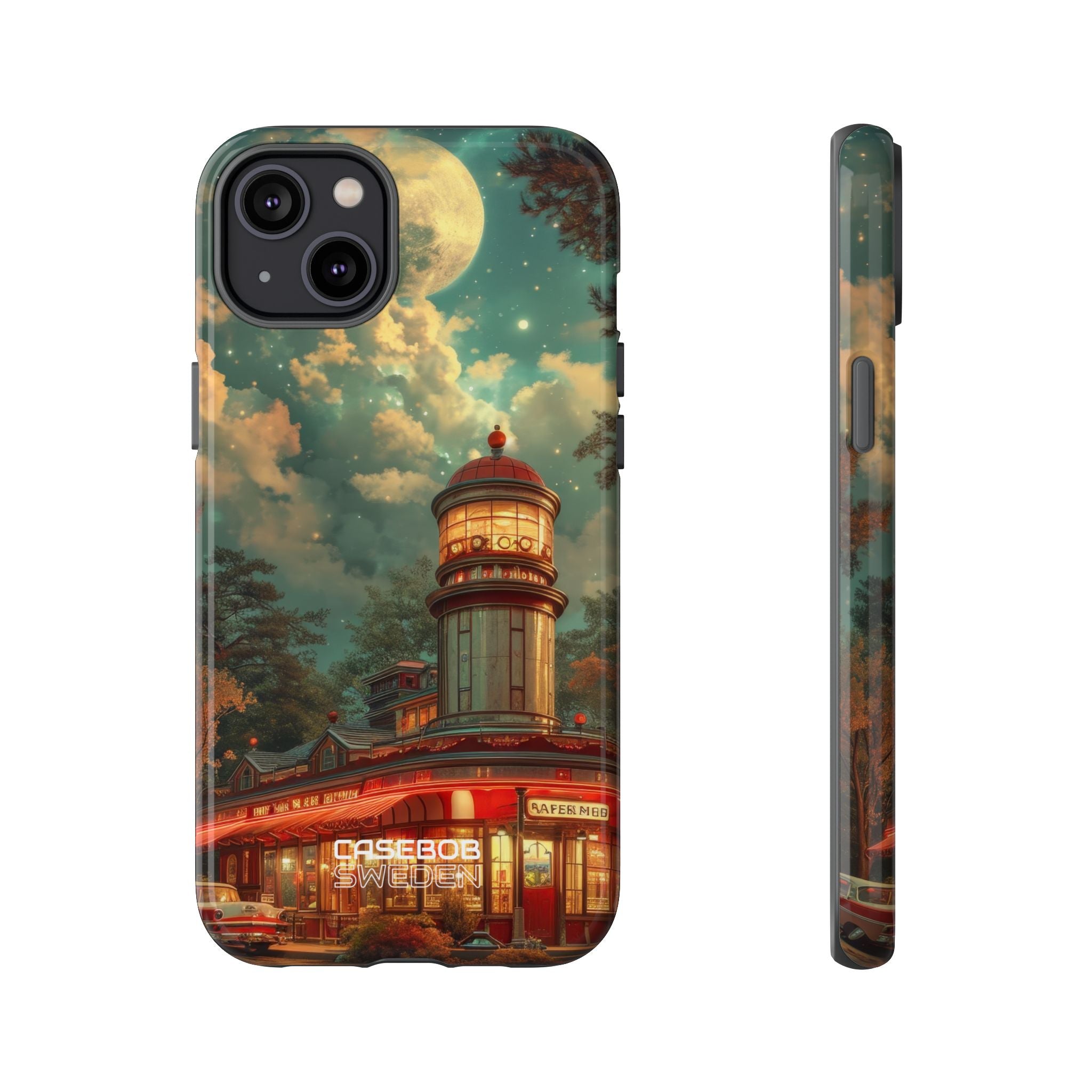 Retro Moonlight Cafe iPhone 14 - Resistente
