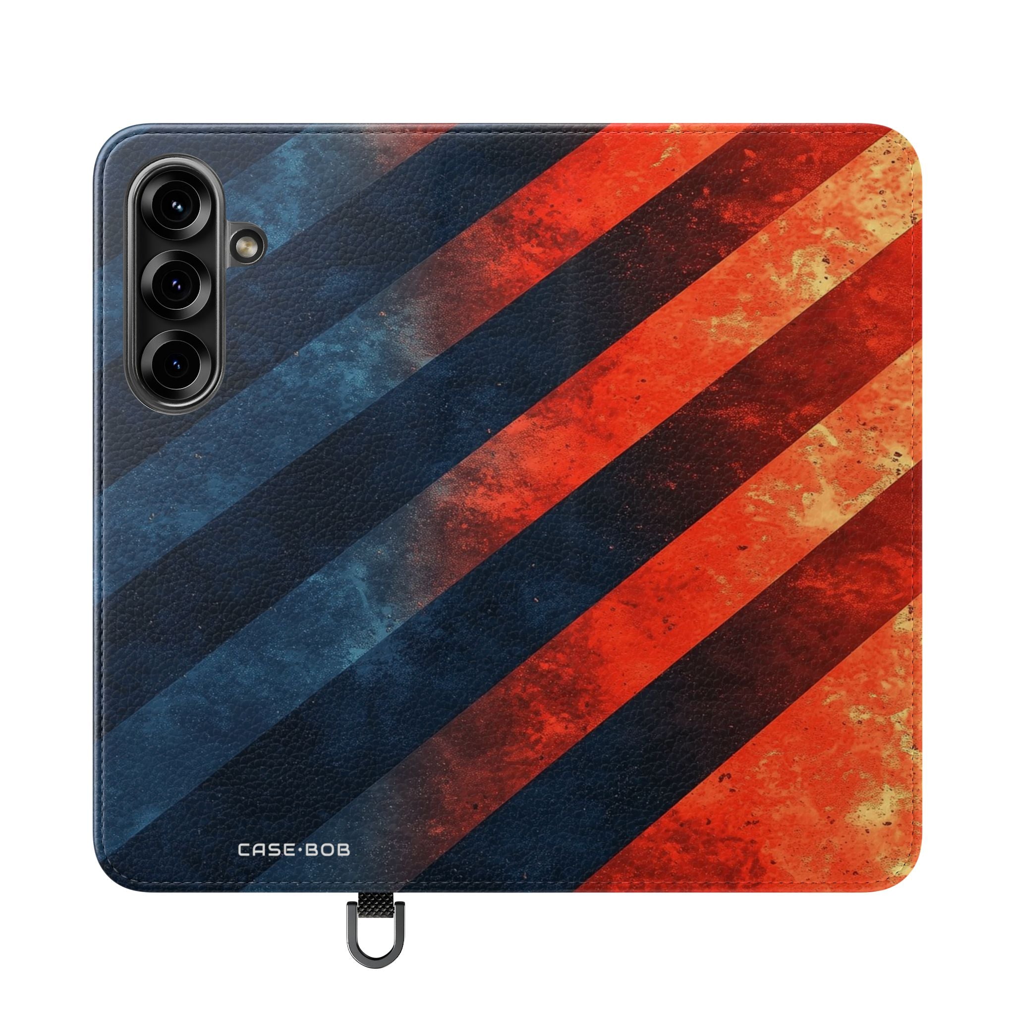 Diagonal Stripes Blaze - Samsung S25 Case - Wallet