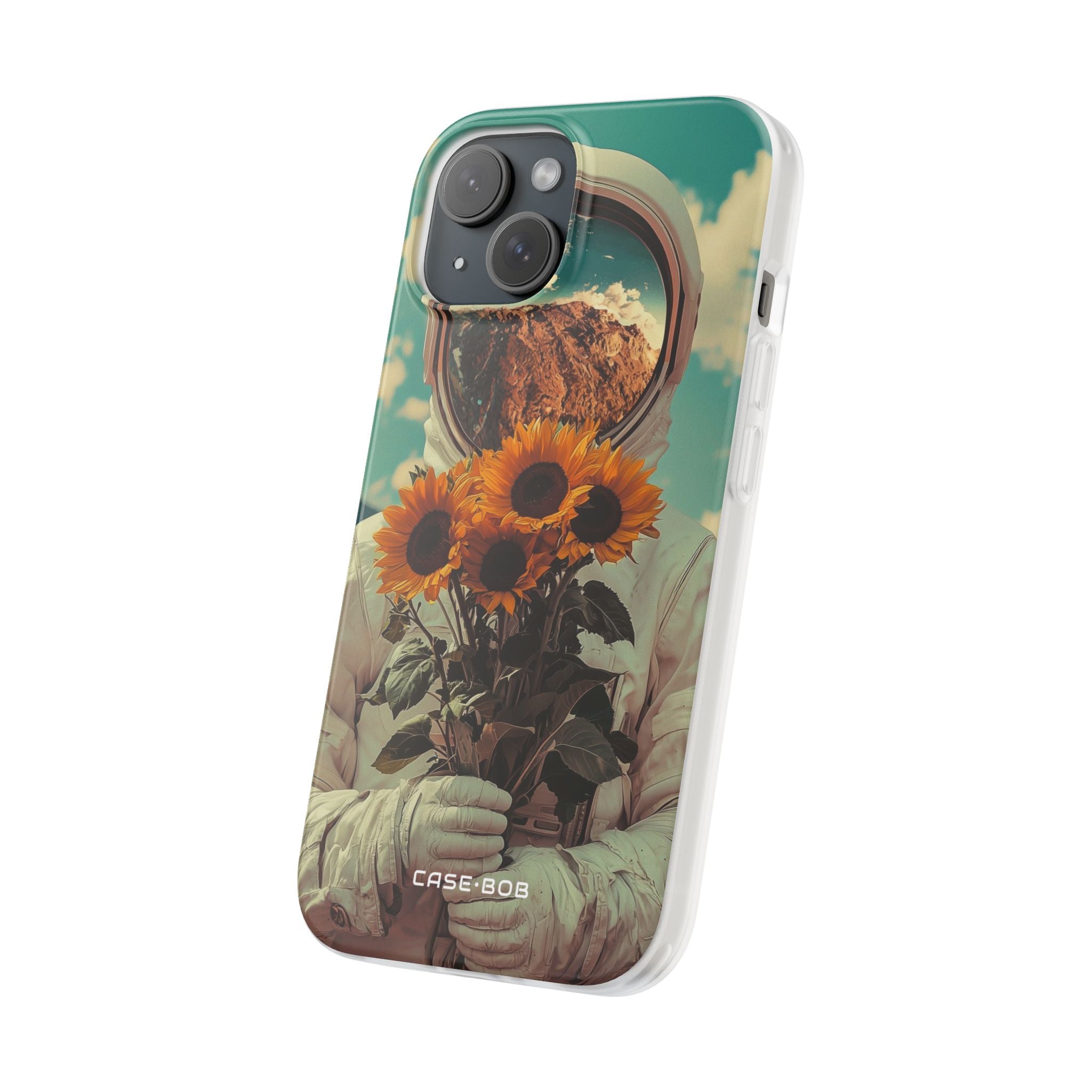 Sunflower Astronaut iPhone 15 Case - Soft