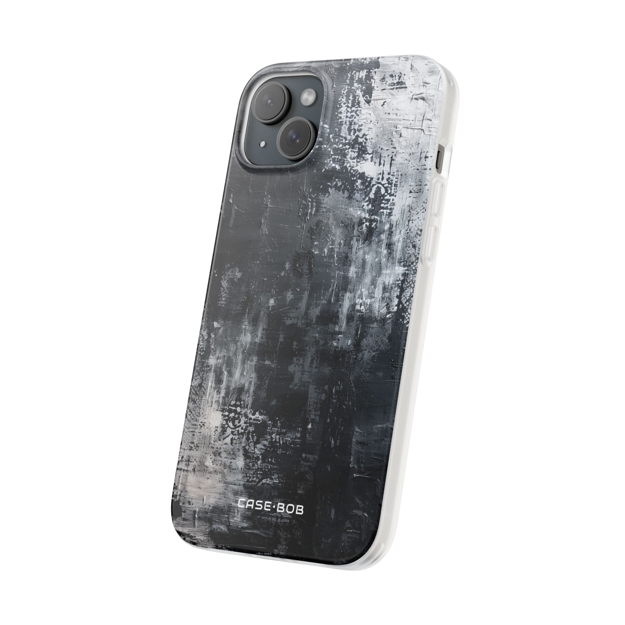Textured Blackscape iPhone 15 Plus Case - Soft
