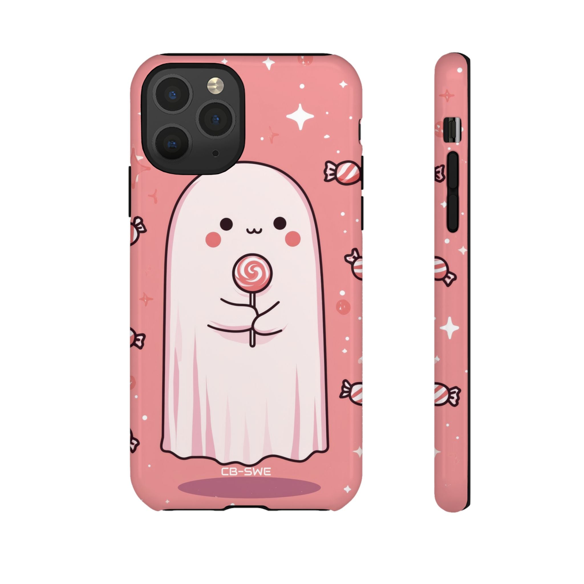 Cute Ghost Holds Candy - iPhone Case