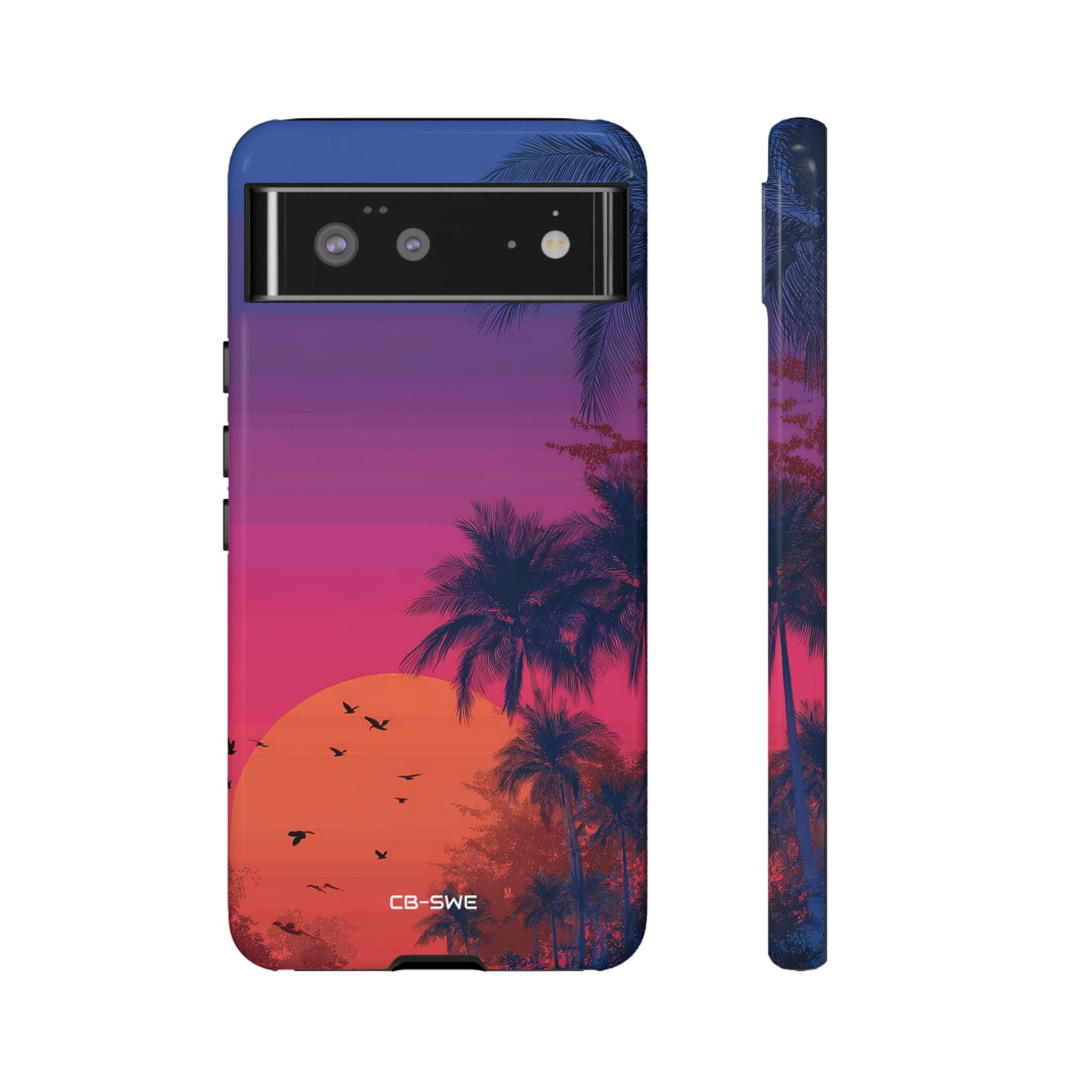 Tropical Sunset Silhouettes - Google Pixel Case