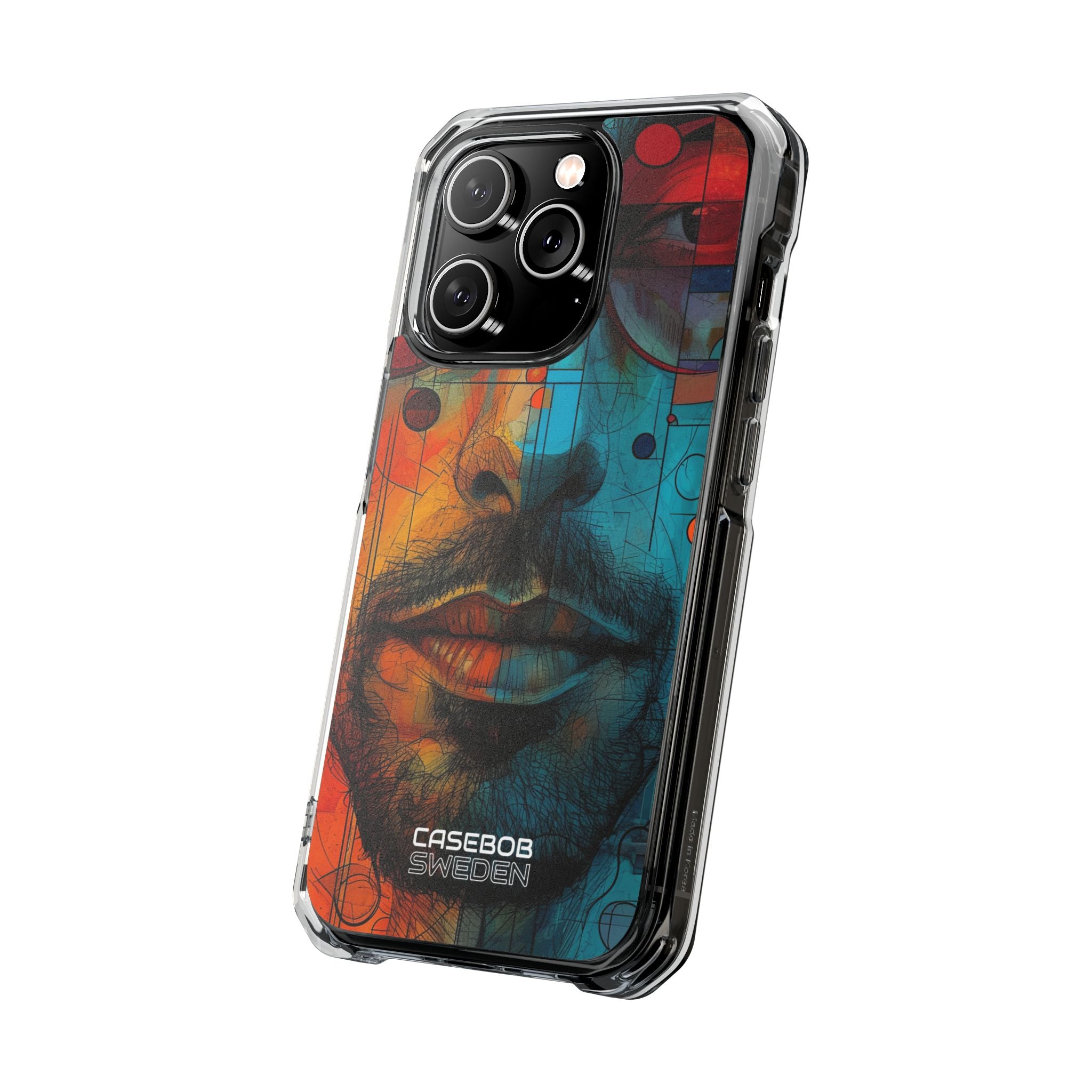 Cubistische Bril Gezicht iPhone 14 - Impact Clear+