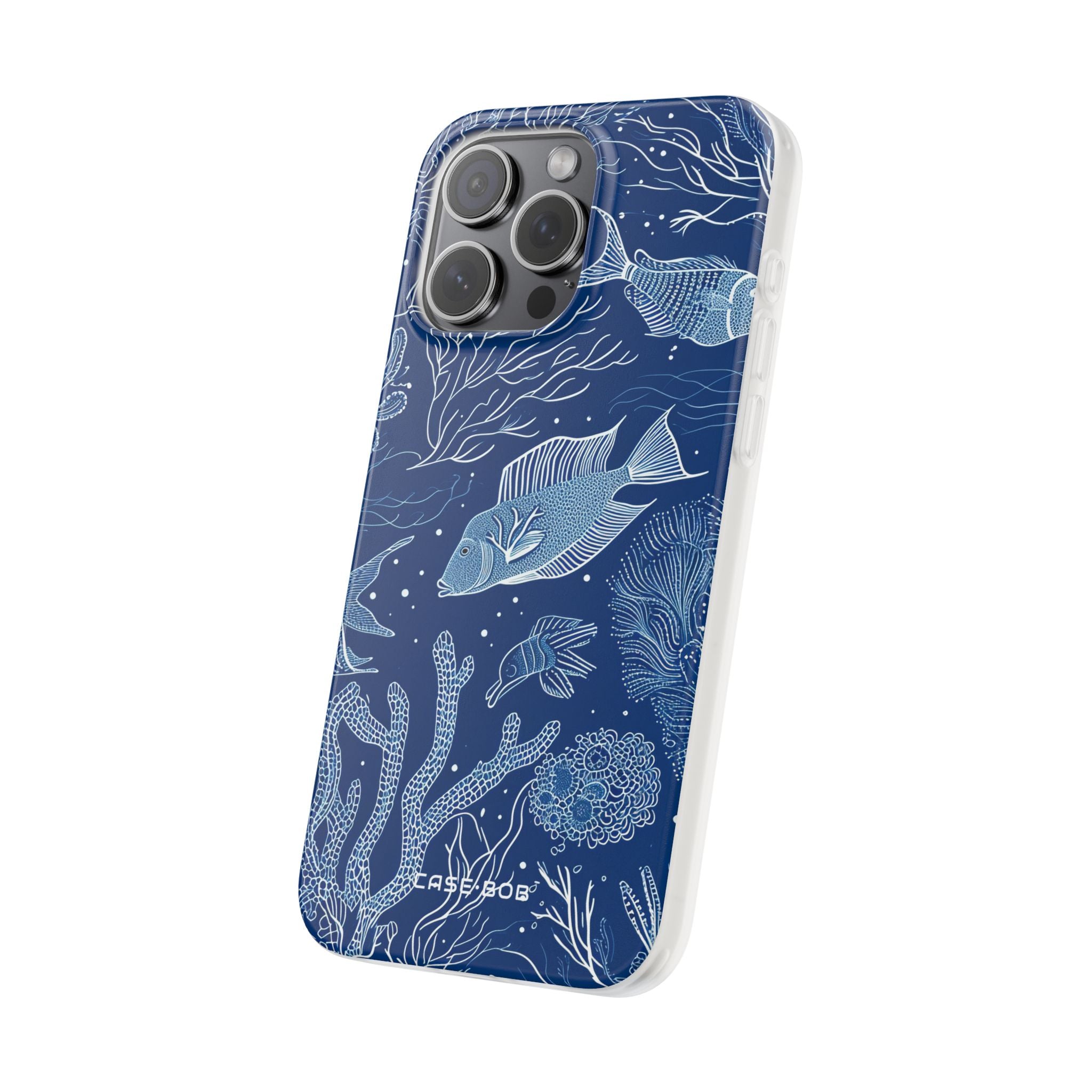 Navy Scale Reef iPhone 15 Pro Max Case - Soft