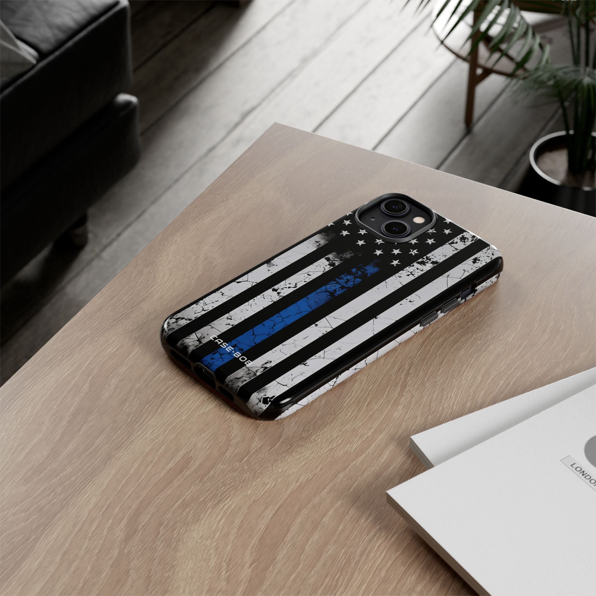 Blue Stripe Flag iPhone 14 Plus Case - Tough