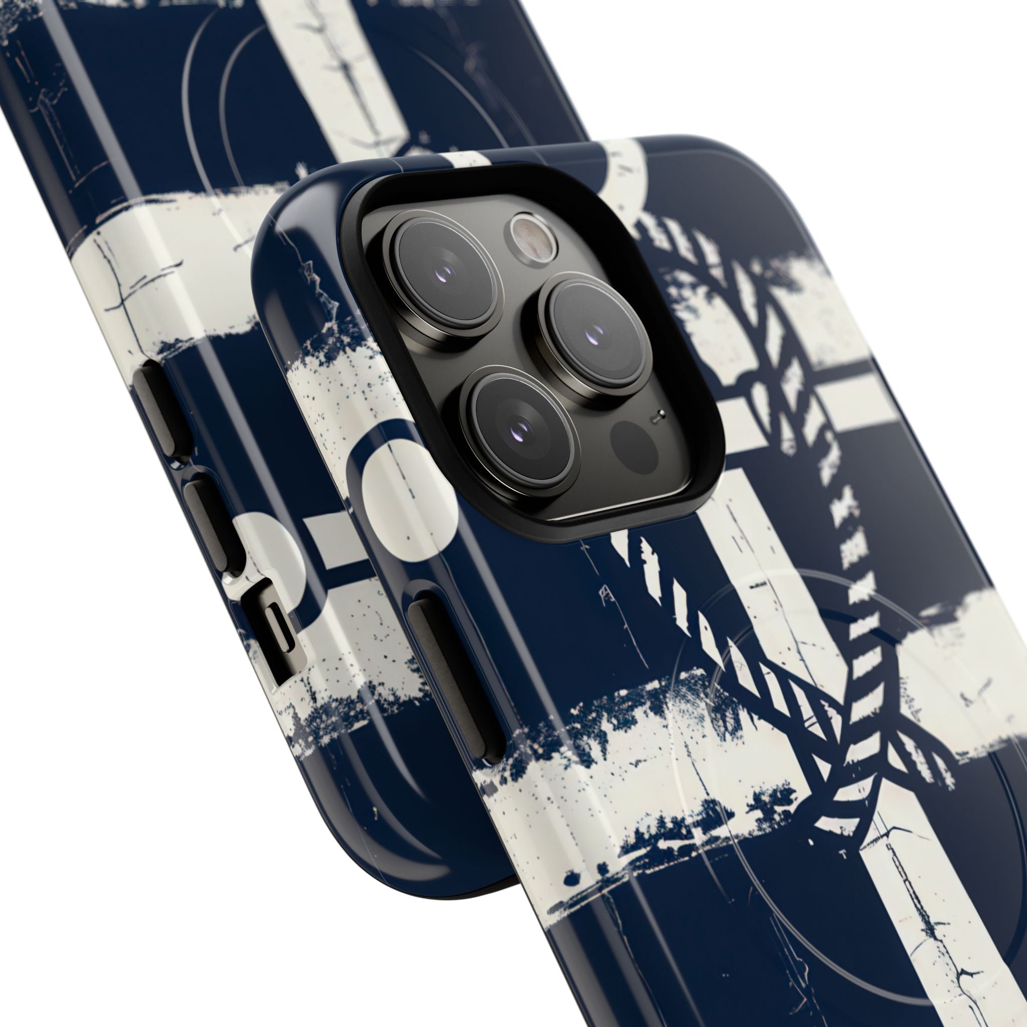 Navy Anchor Stripes iPhone 14 - Tough+
