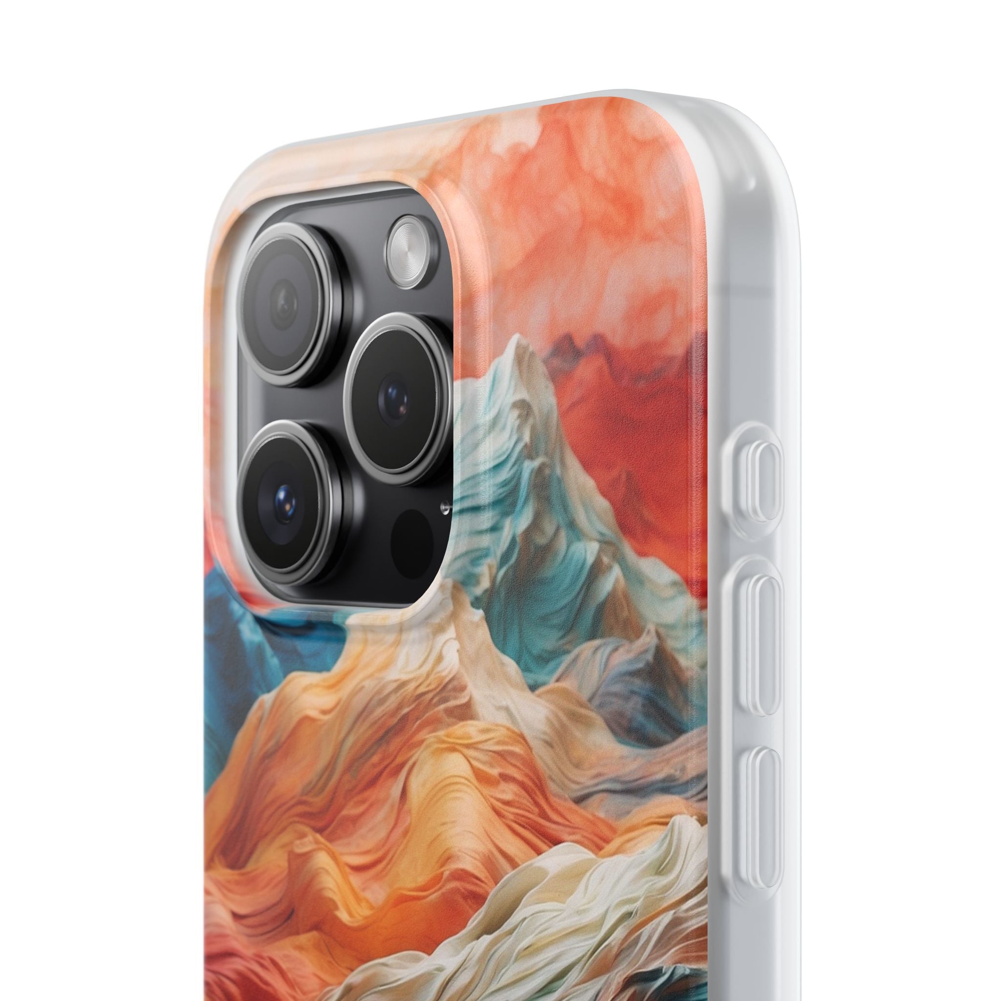 Fabric Peaks Cream iPhone 15 Pro Case - Soft