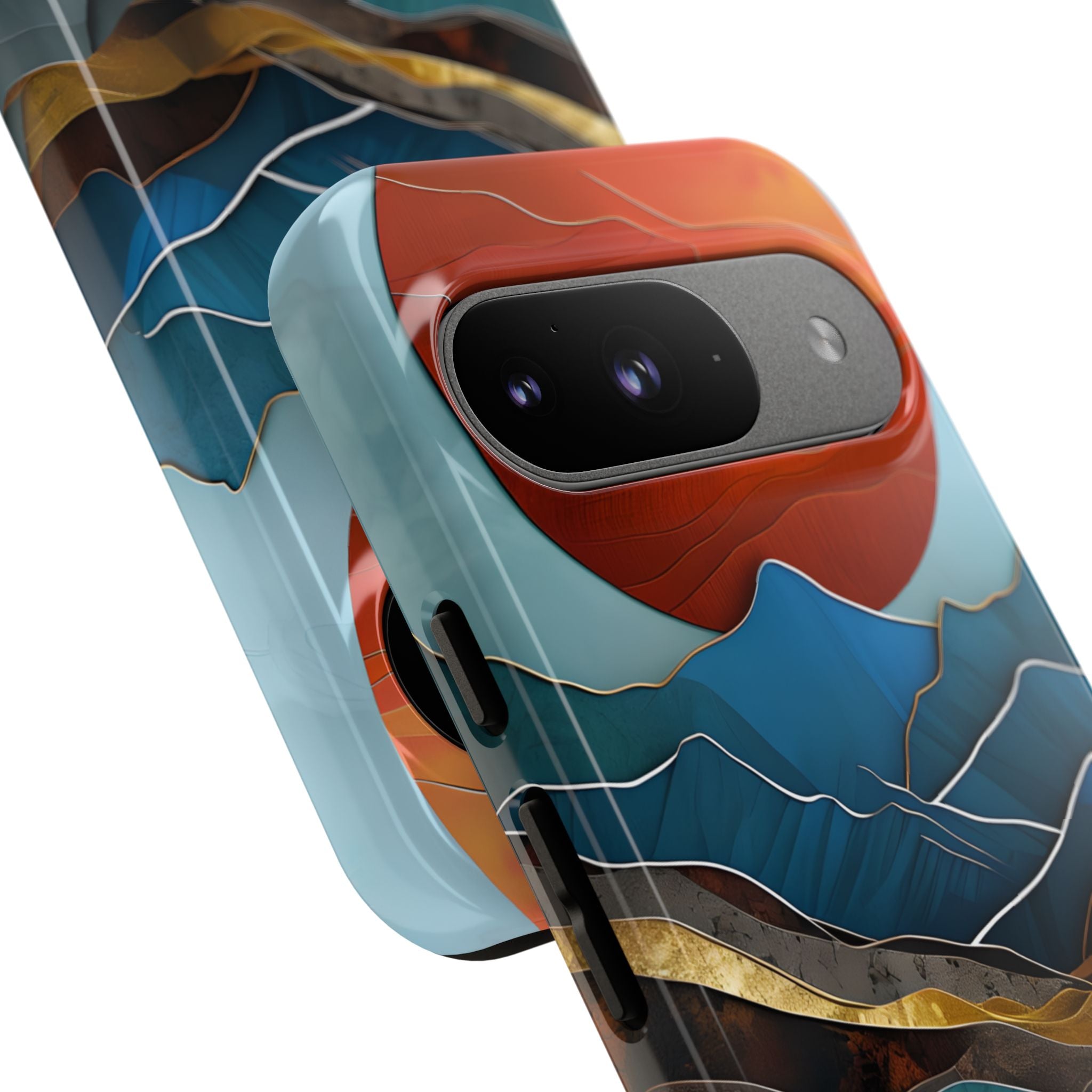 Sunset Geometry Waves - Google Pixel Case