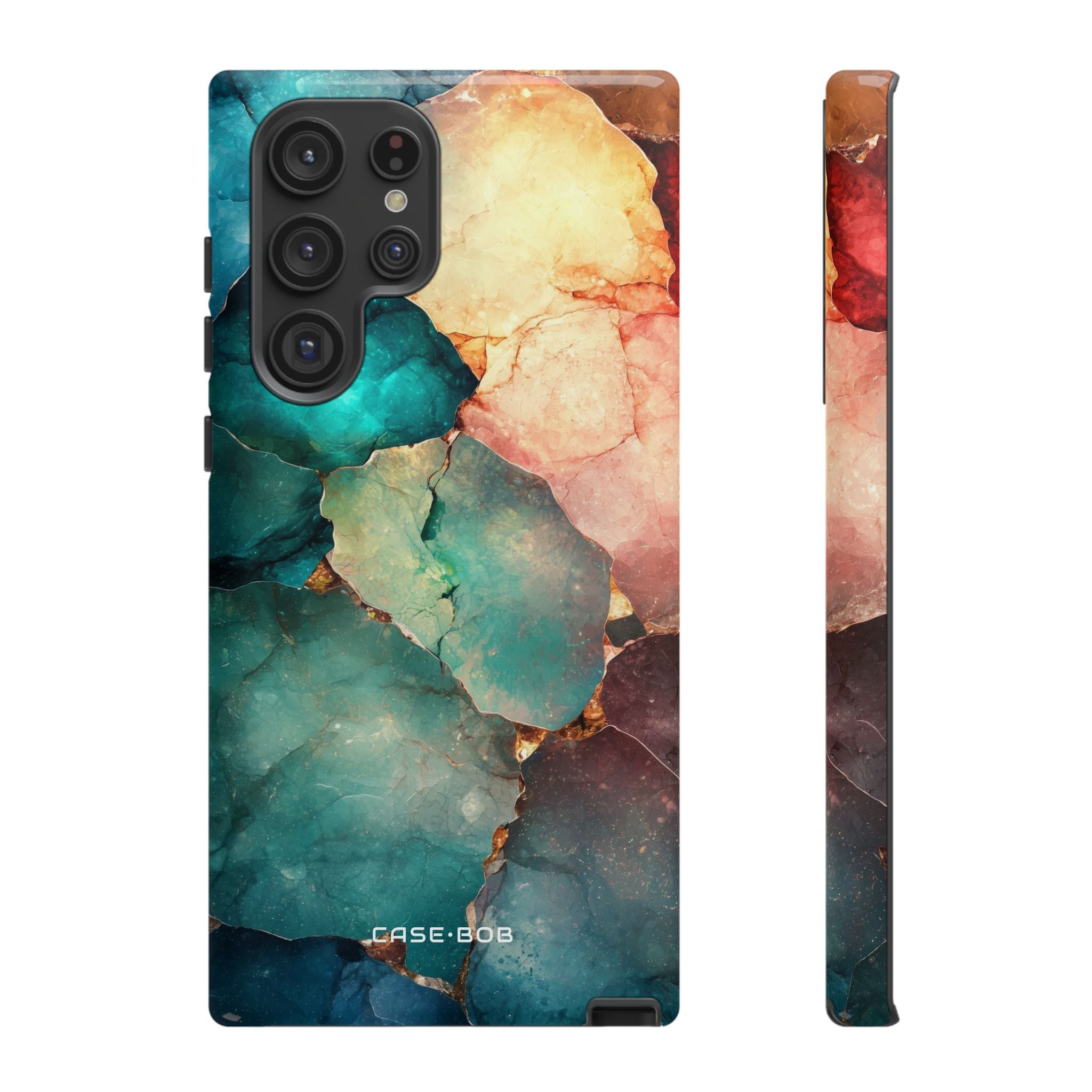 Teal Mosaic Veins Samsung S22 Ultra Case - Tough