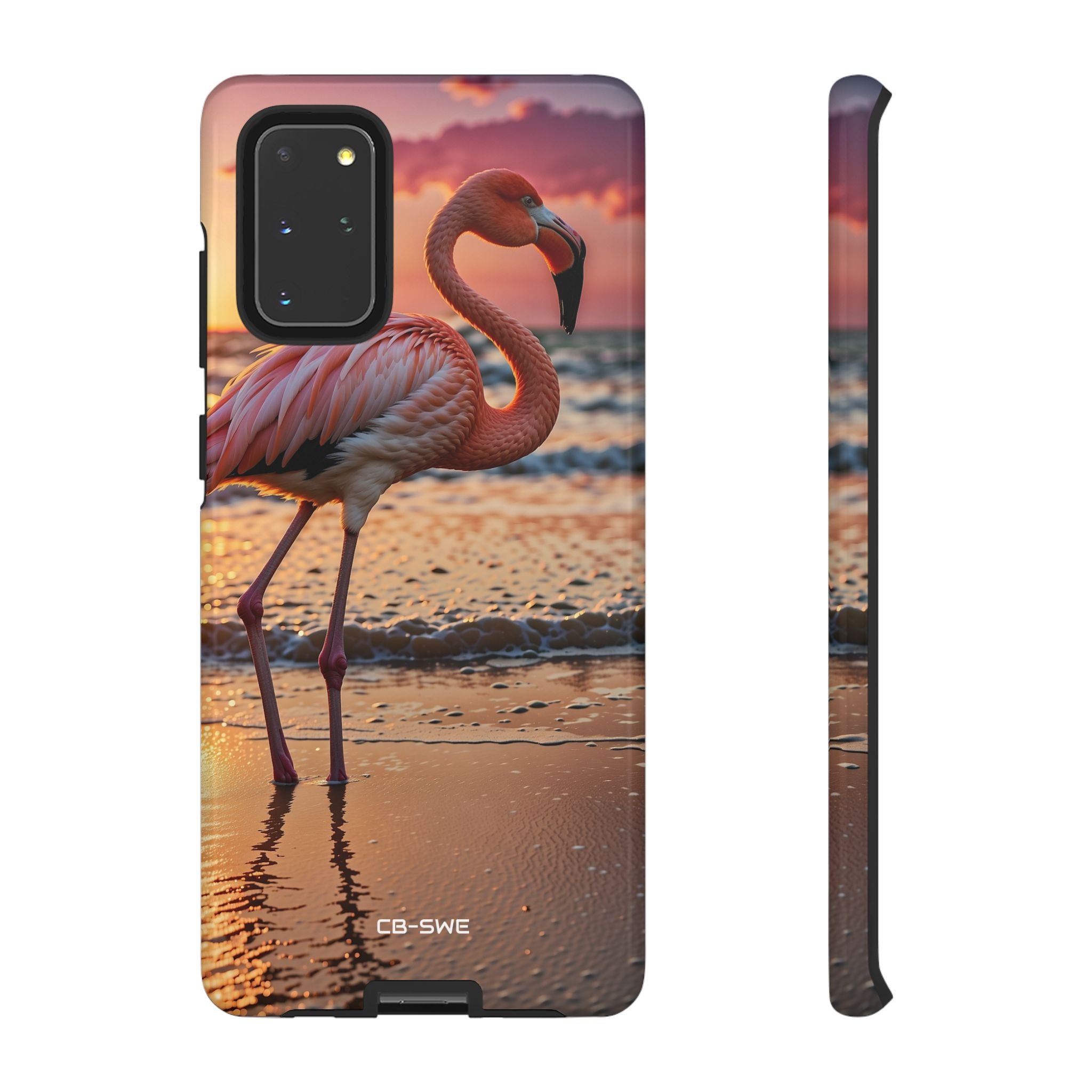 Sunset Flamingo Stand - Samsung Case
