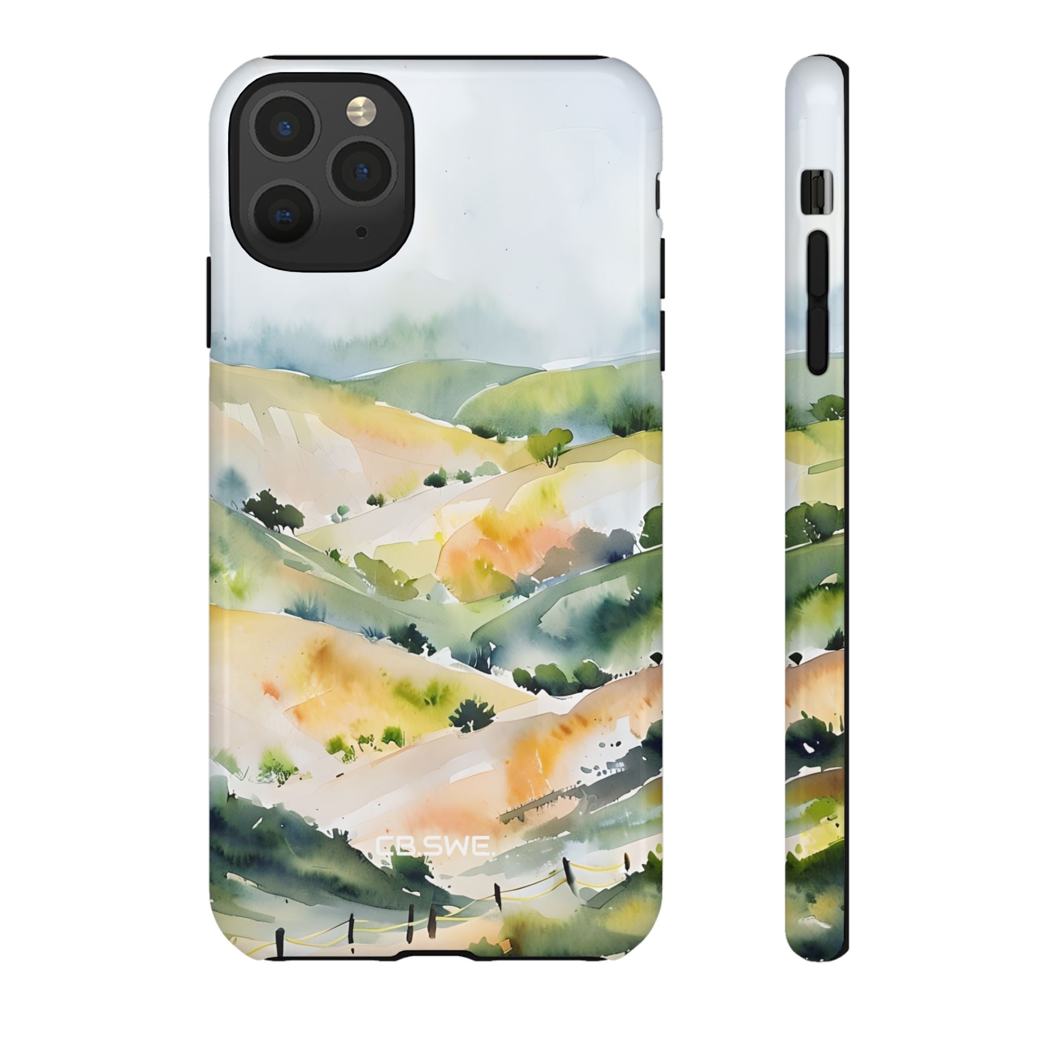 Tranquil Watercolor Landscape Painting iPhone 11 - Tough