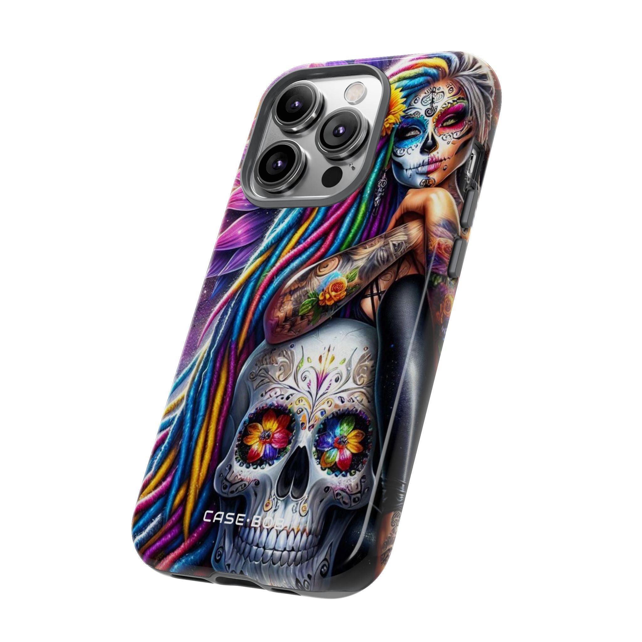 Sunflower Skull Glow iPhone 14 Pro Case - Tough