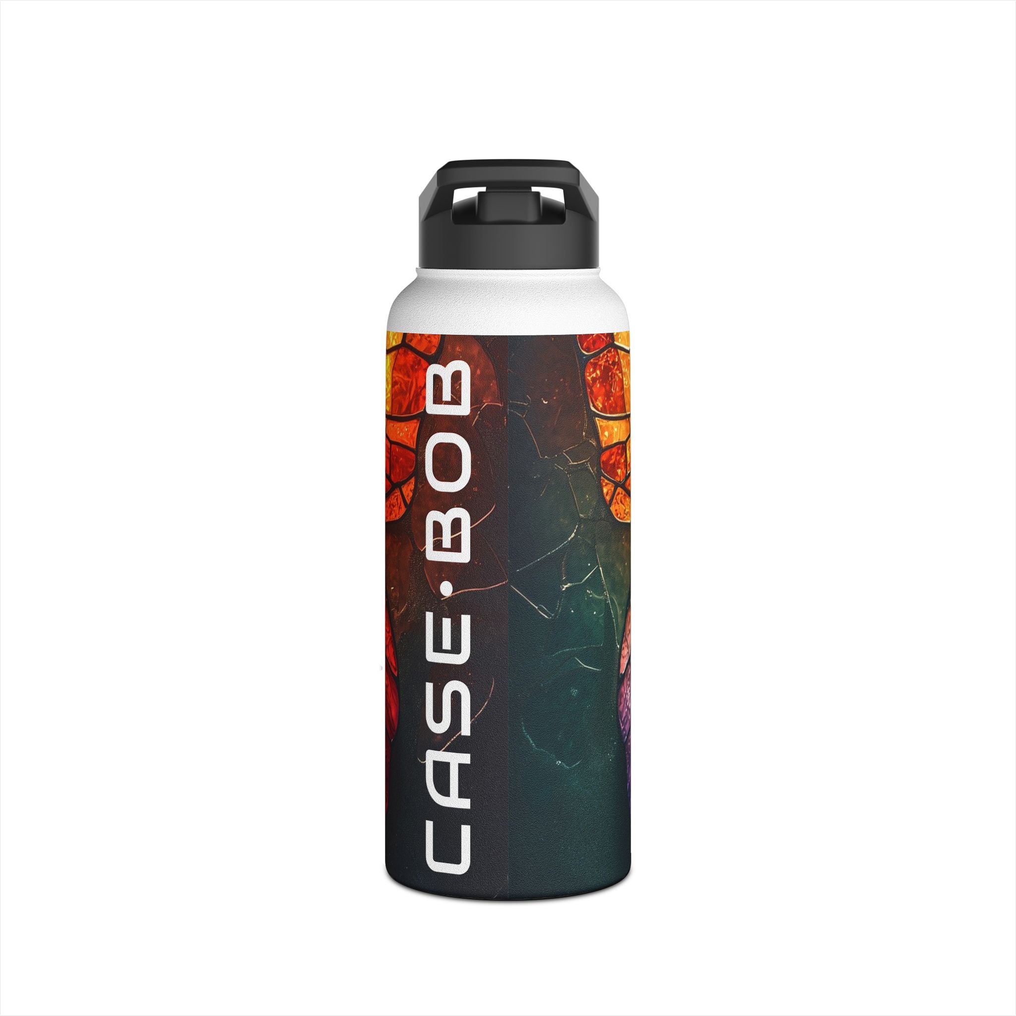 Värjätty lasi perhonen - ruostumattomasta teräksestä valmistettu vesipullo