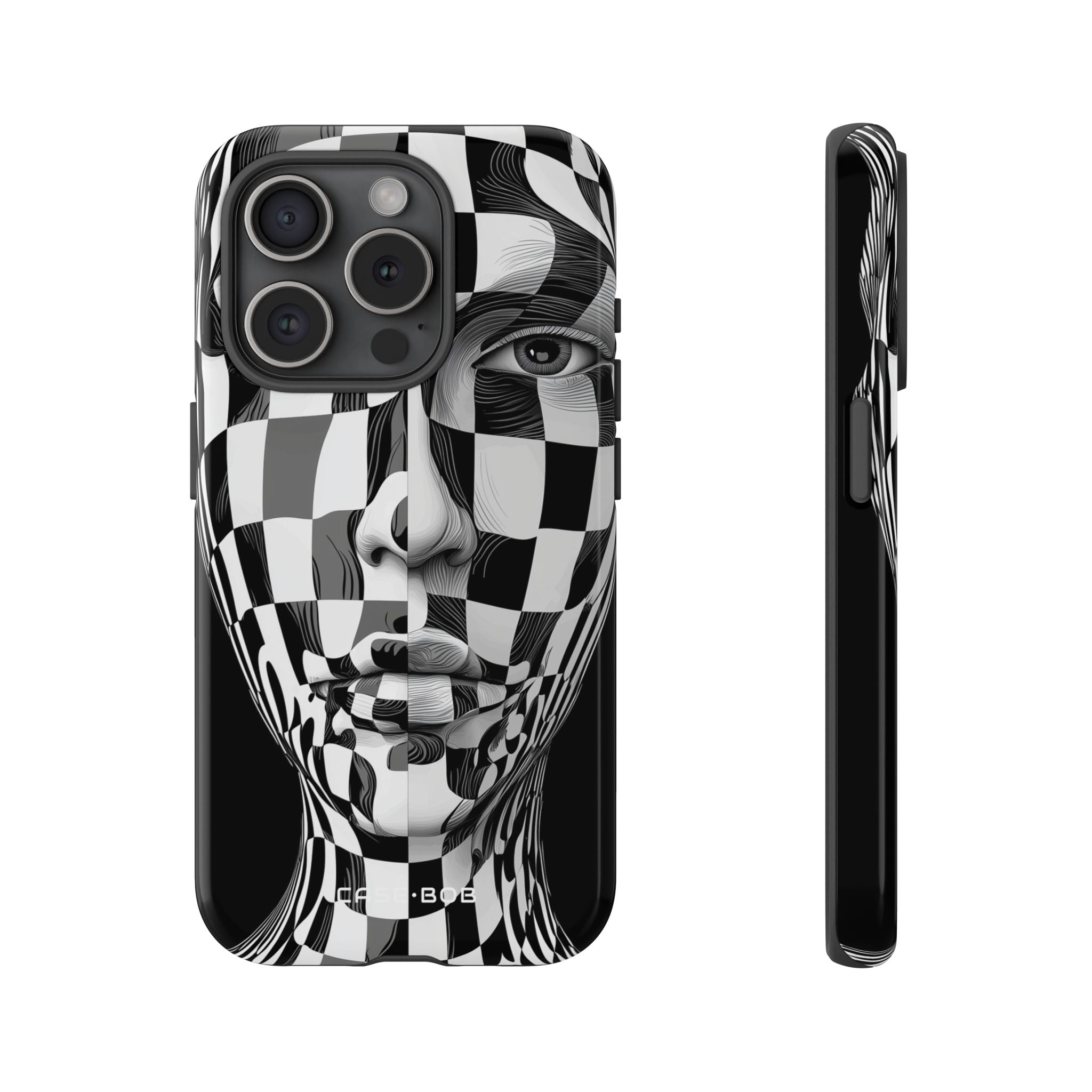 Checkered Face iPhone 15 Pro Case - Tough