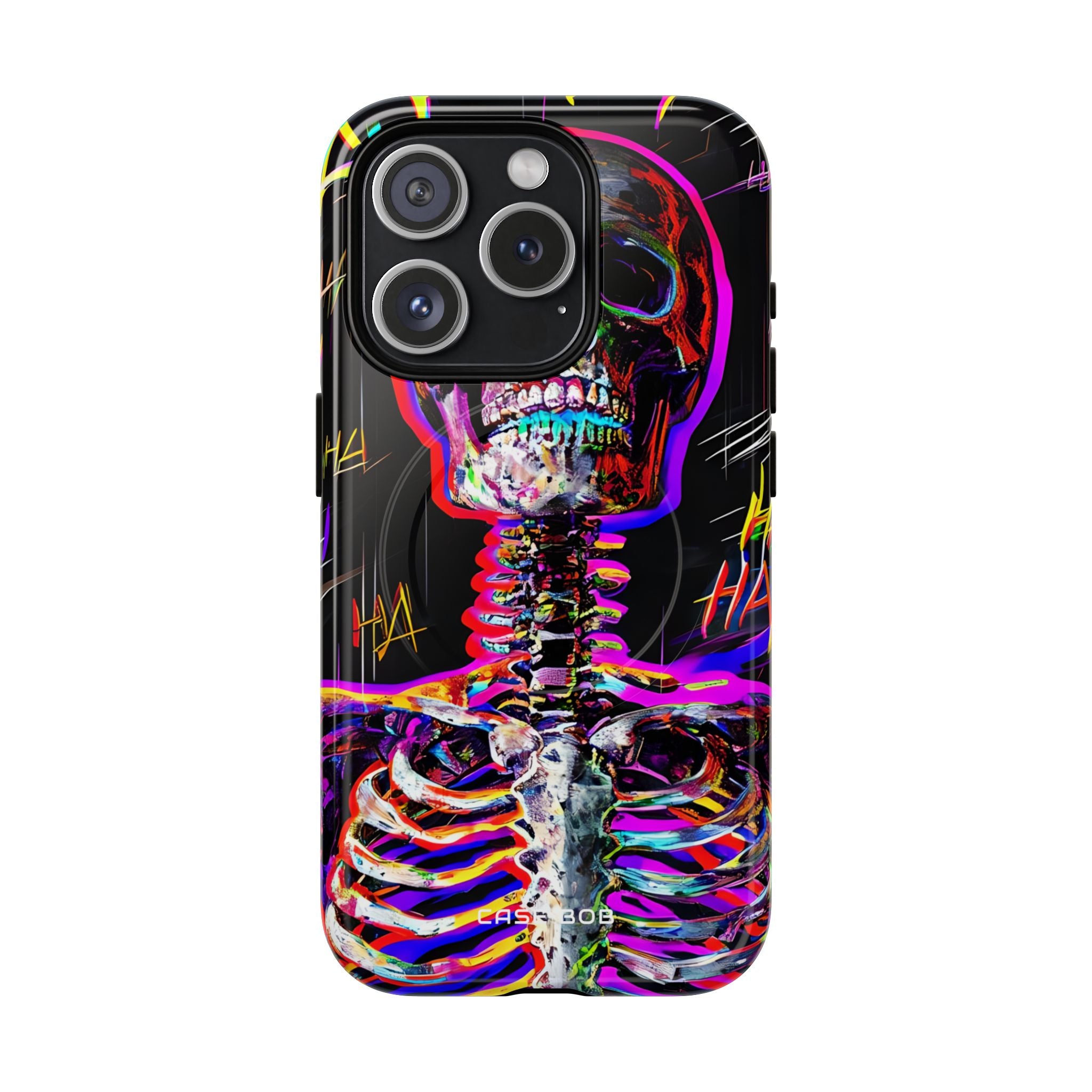 Neon Skeleton Laugh iPhone 15 Pro Case - Tough+