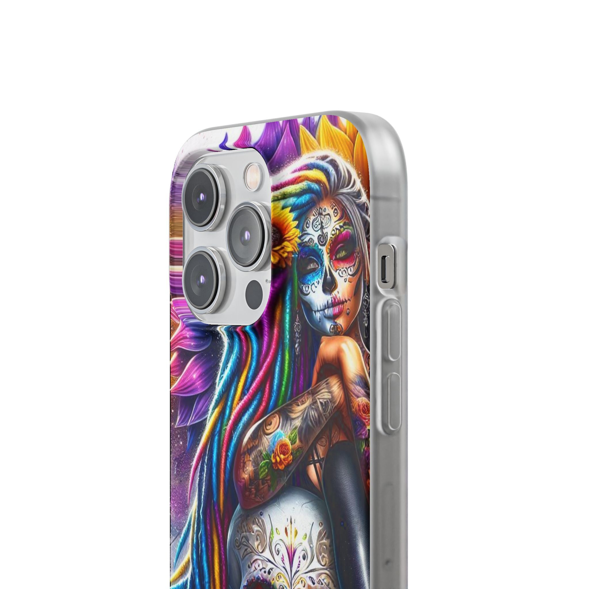 Sunflower Skull Glow iPhone 14 Pro Case - Soft