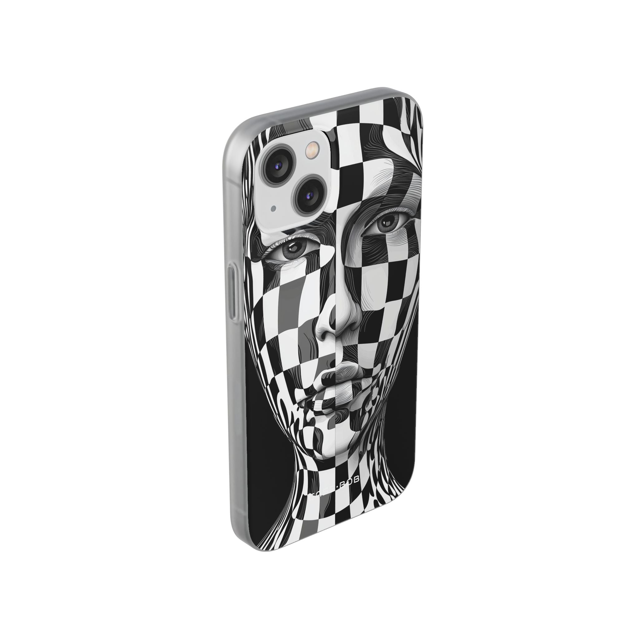 Checkered Face iPhone 14 Case - Soft