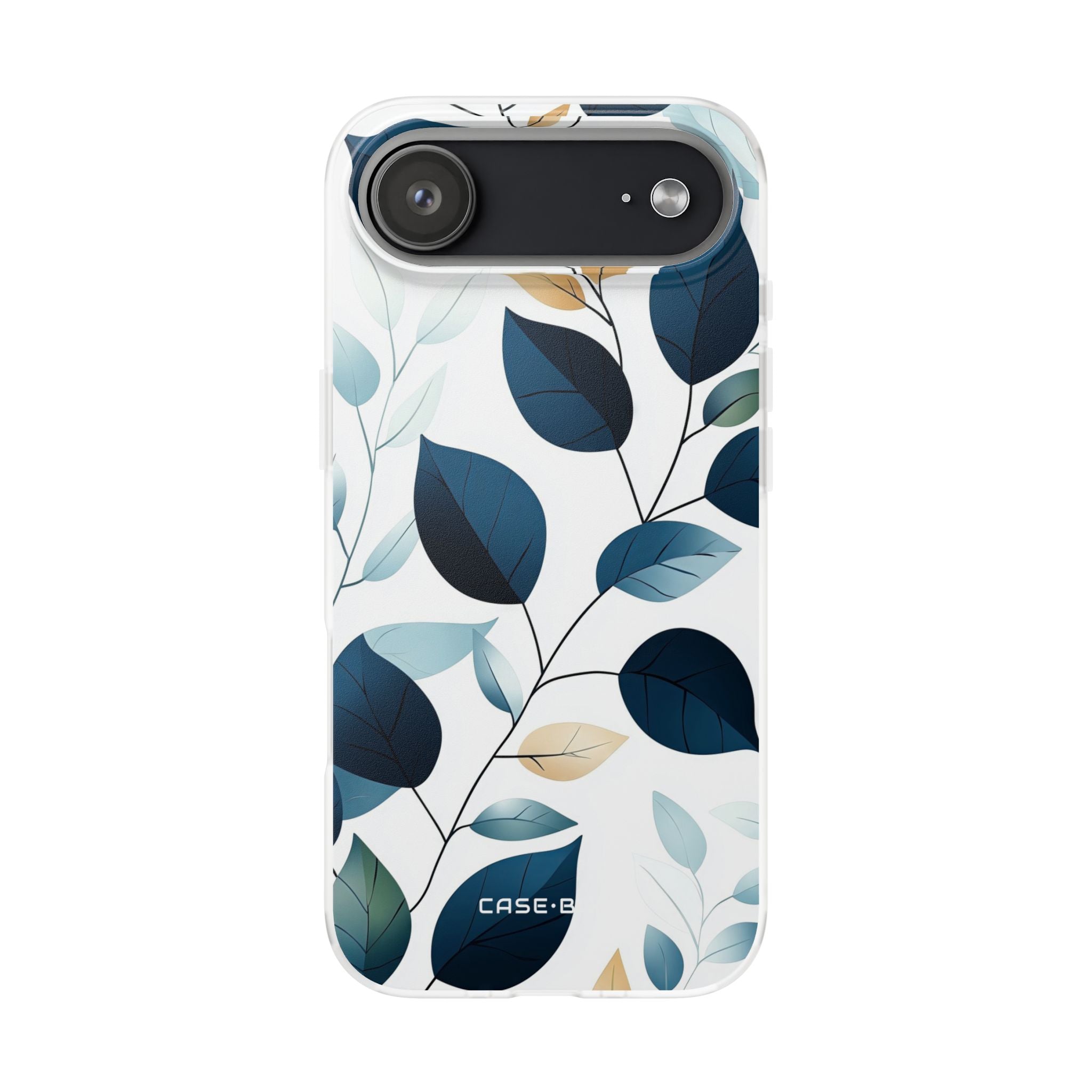 Navy Leaf Veins iPhone 17 Air Case - Soft